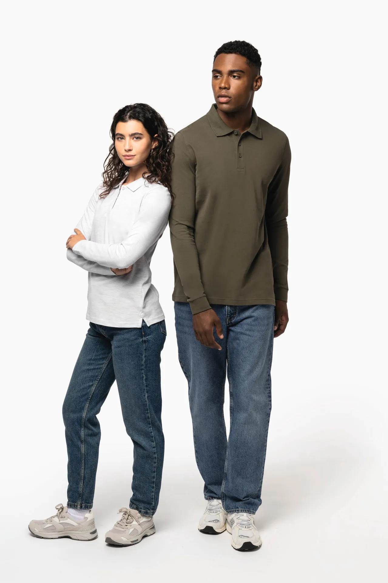 Damen Piqué Poloshirt Langarm