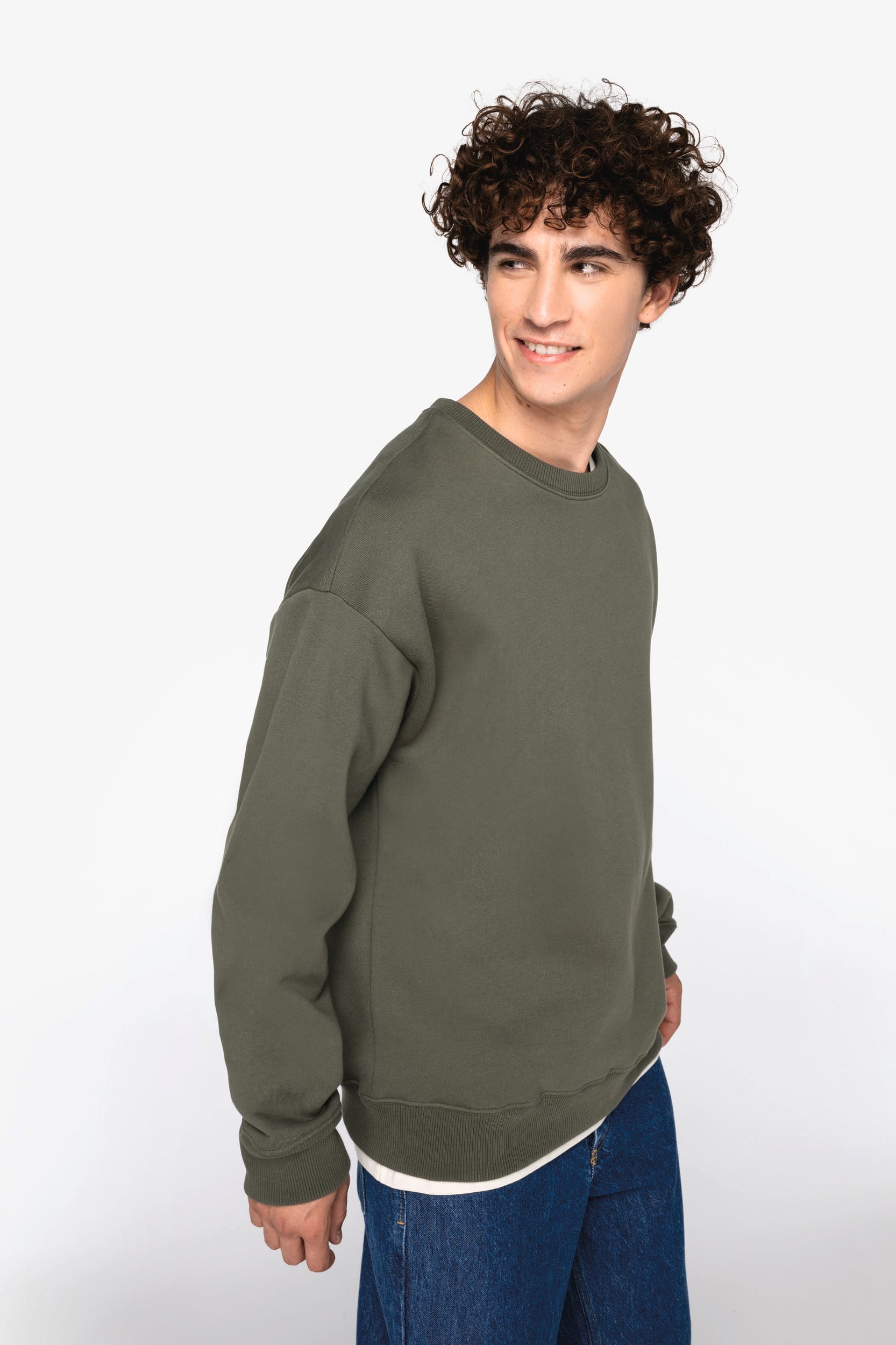 Umweltfreundliches Oversize Unisex-Sweatshirt mit Rundhalsausschnitt