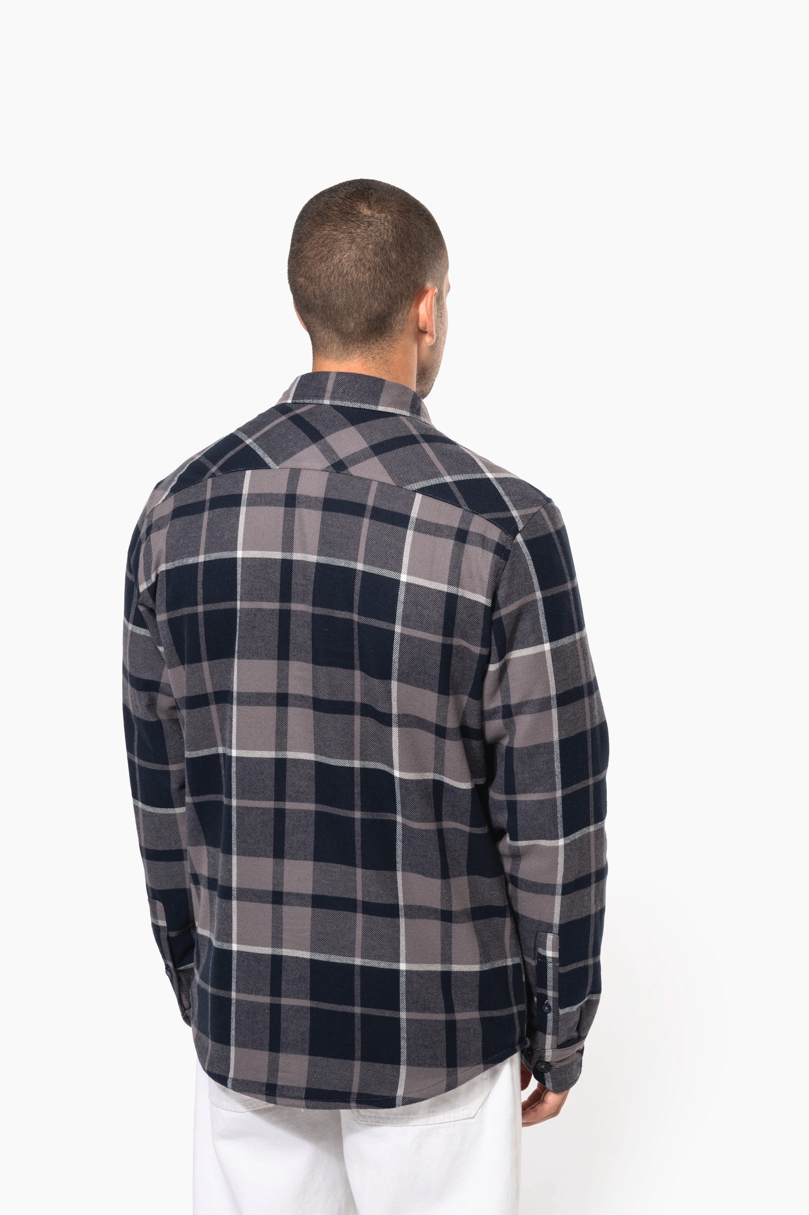 Karo-Hemdjacke mit Sherpa-Futter