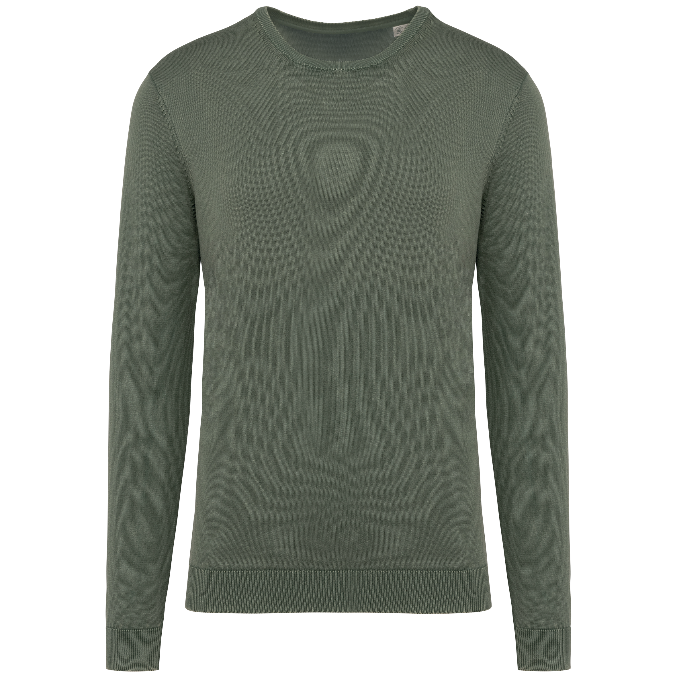 Umweltfreundlicher ausgewaschener Herrenpullover mit Rundhalsausschnitt