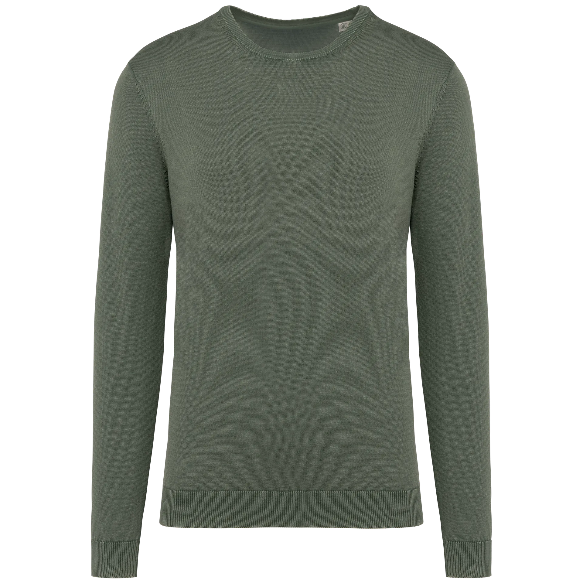 Umweltfreundlicher ausgewaschener Herrenpullover mit Rundhalsausschnitt