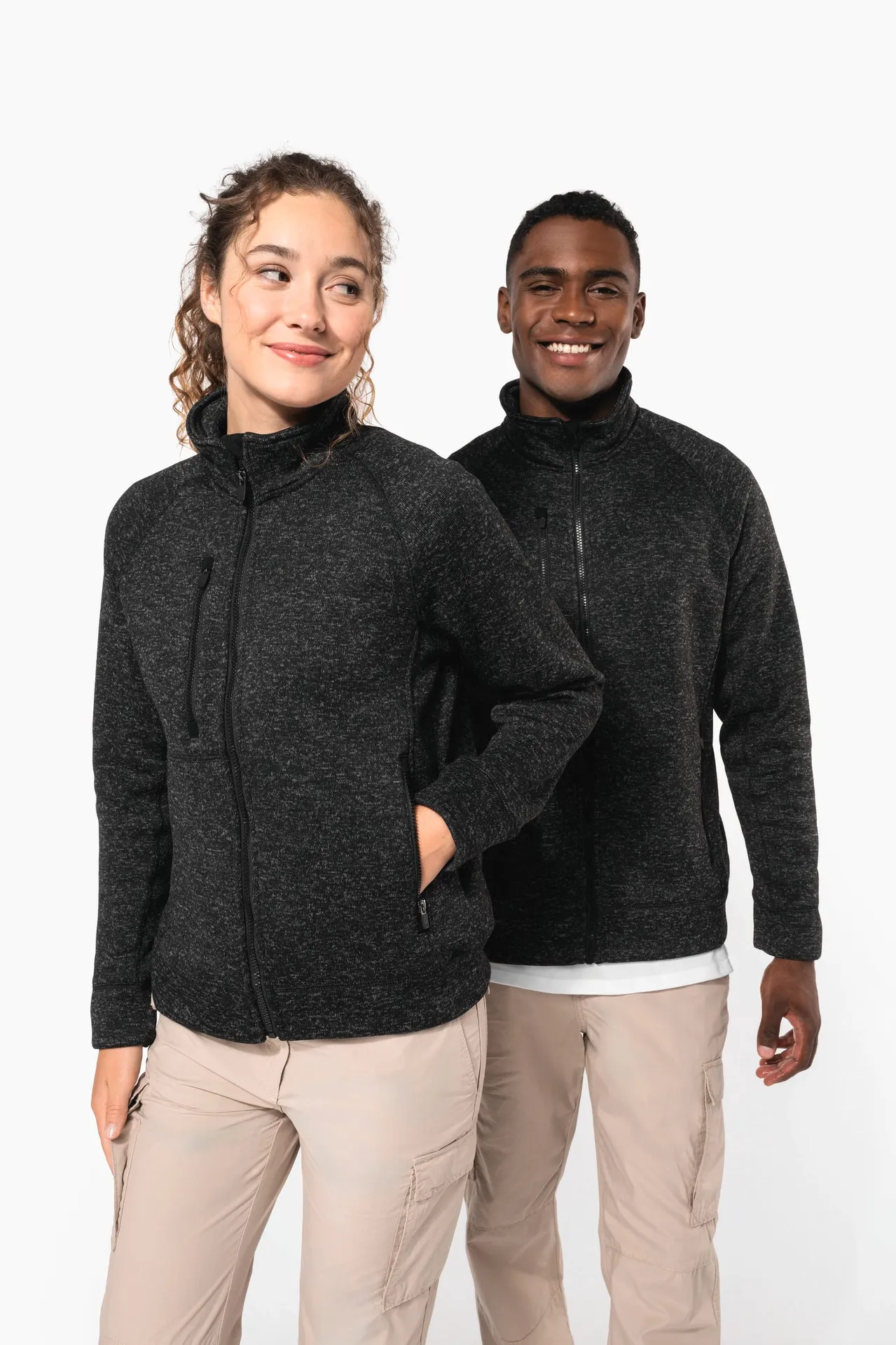 Damen-Weste mit Reißverschluss, aus Chiné