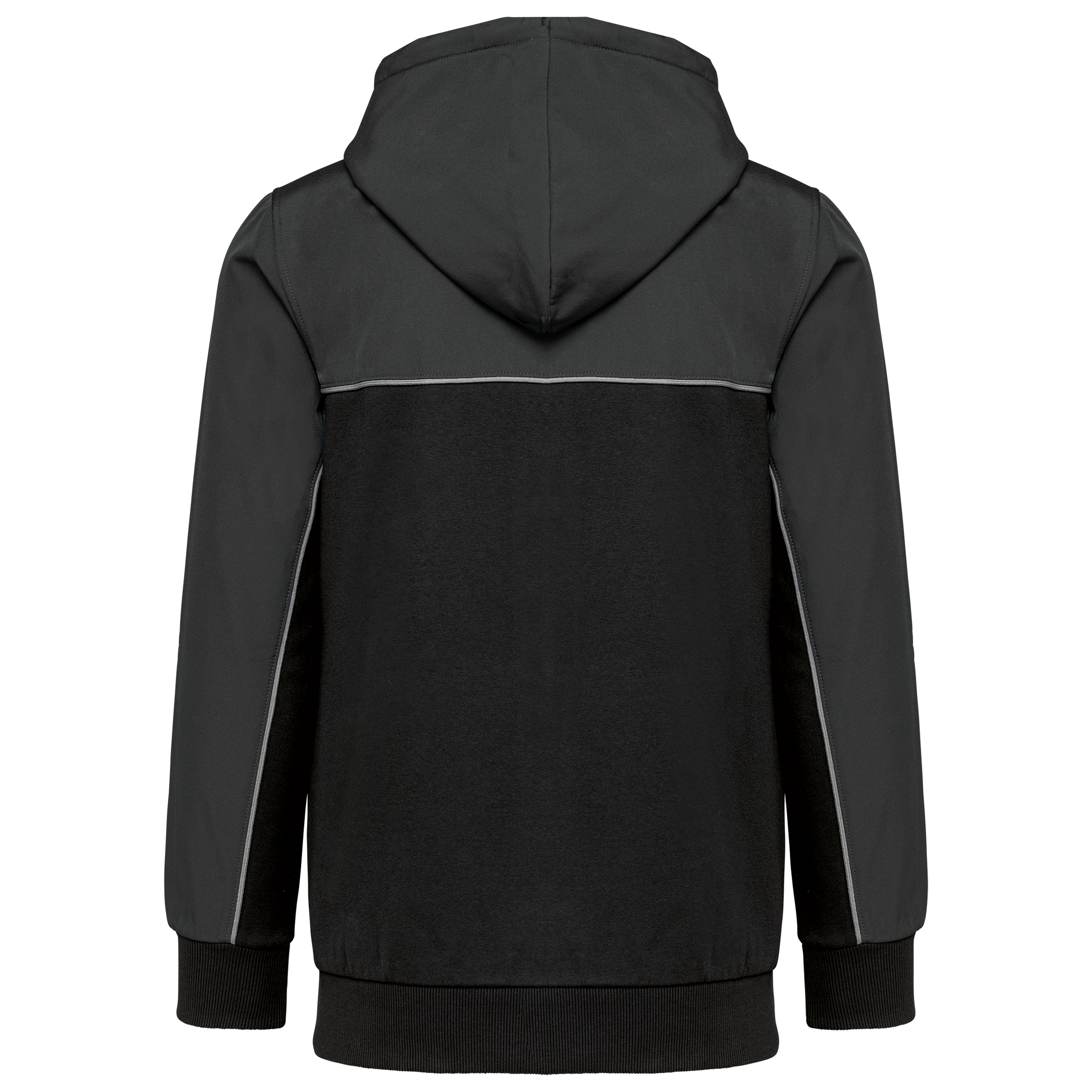 Umweltfreundliche, zweifarbige Molton-Kapuzenjacke mit Reißverschluss, Unisex