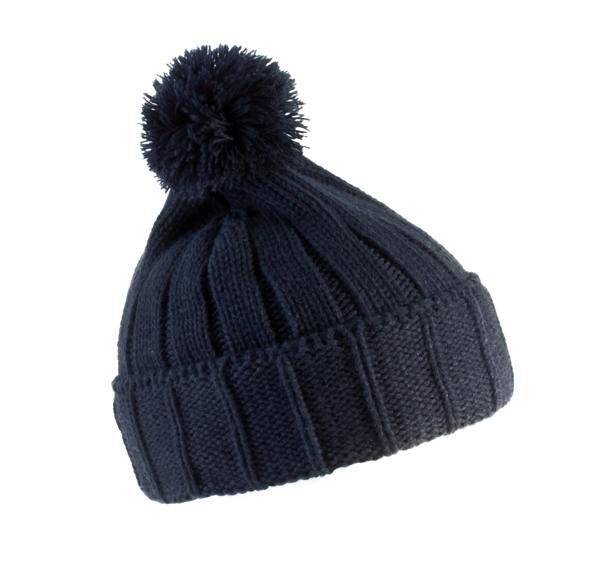 Bommelmütze mit Umschlag.