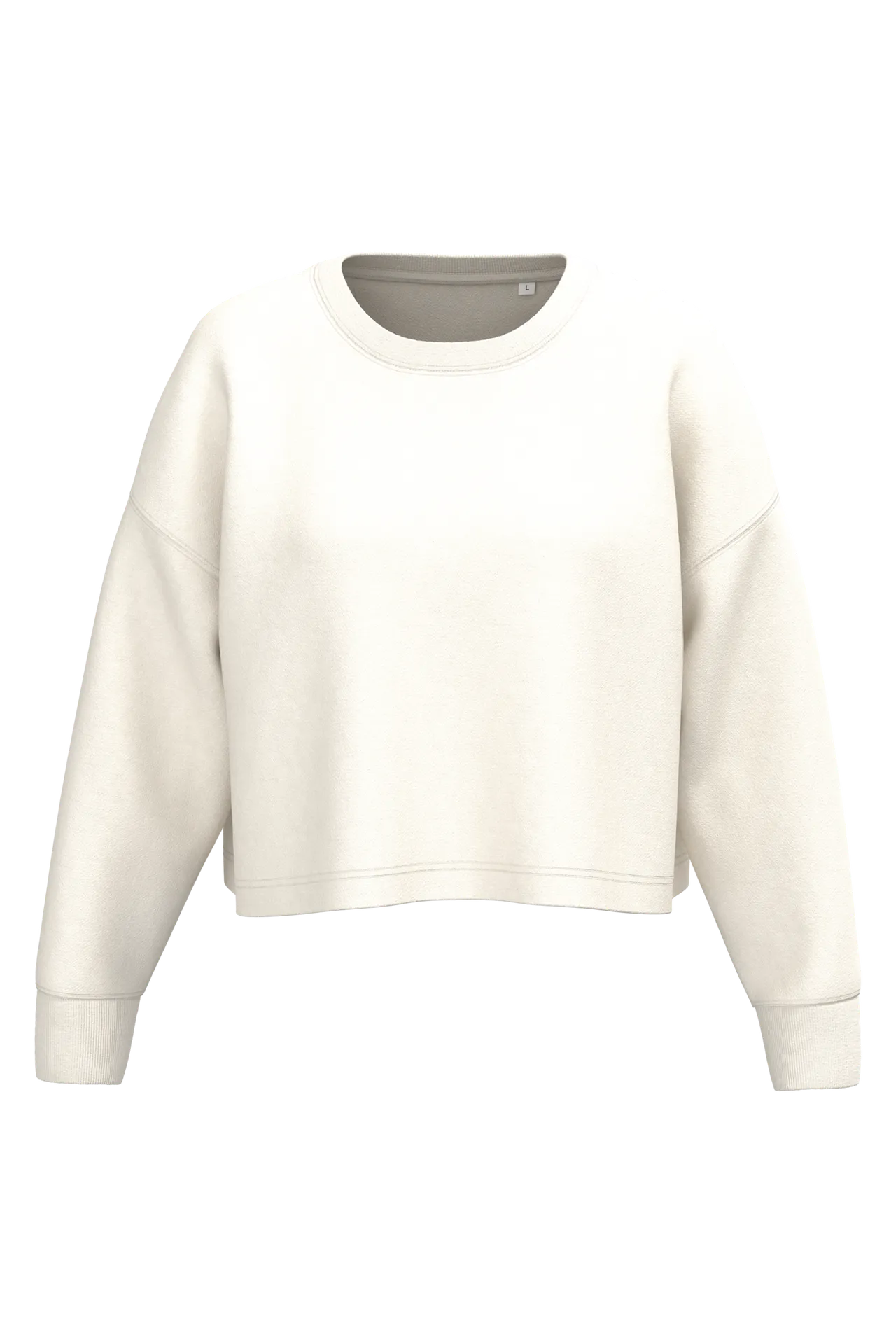 Damen Cropped-Sweatshirt mit Rundhalsausschnitt
