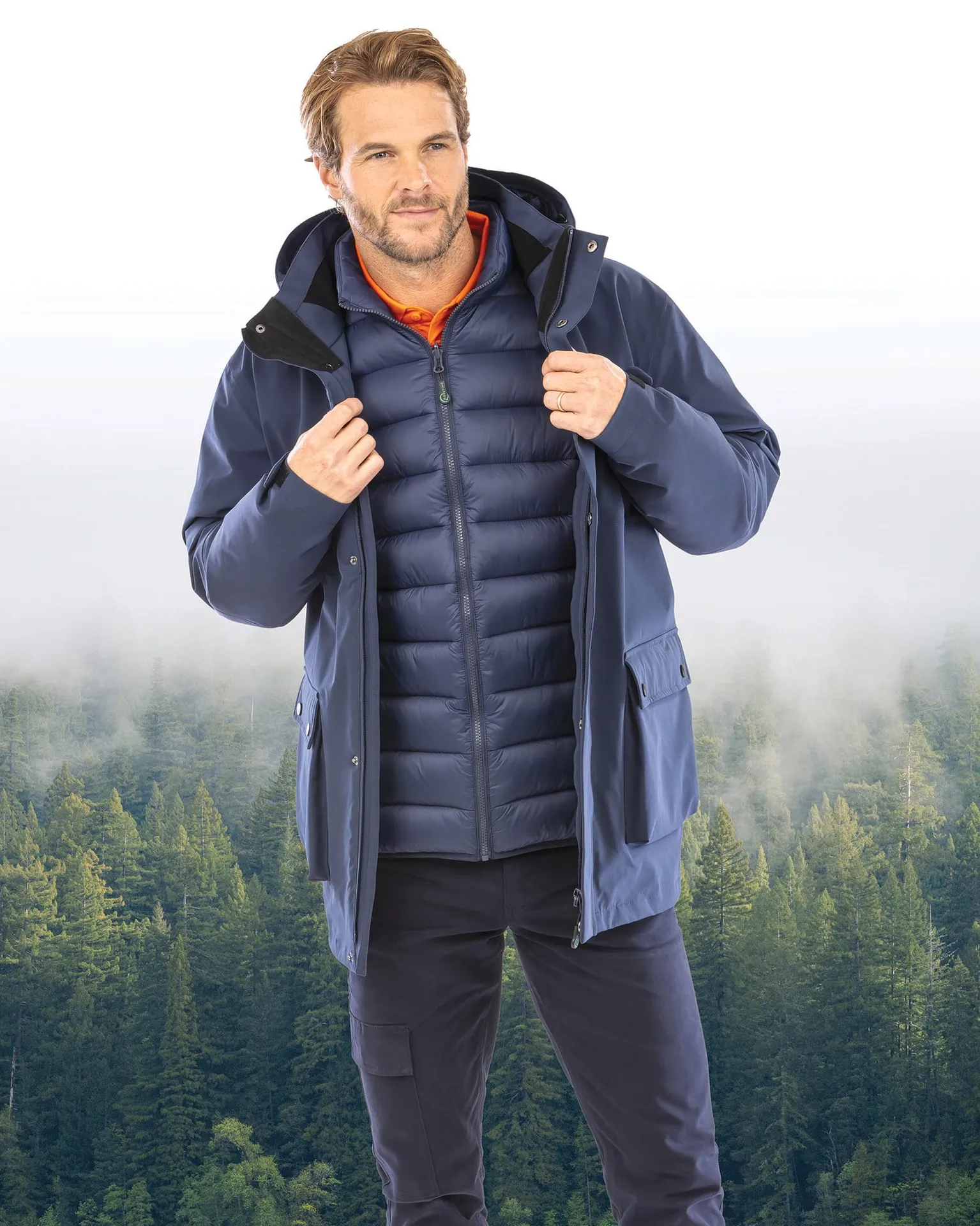 Ripstop-Steppjacke 3-in-1 aus Recyclingmaterial