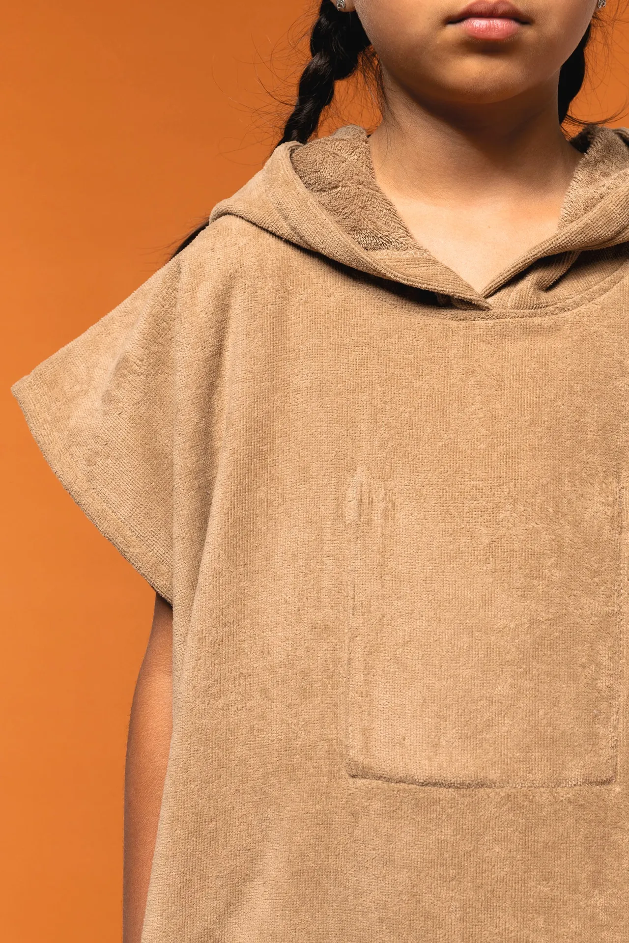 Kinder-Frottee-Poncho mit Kapuze