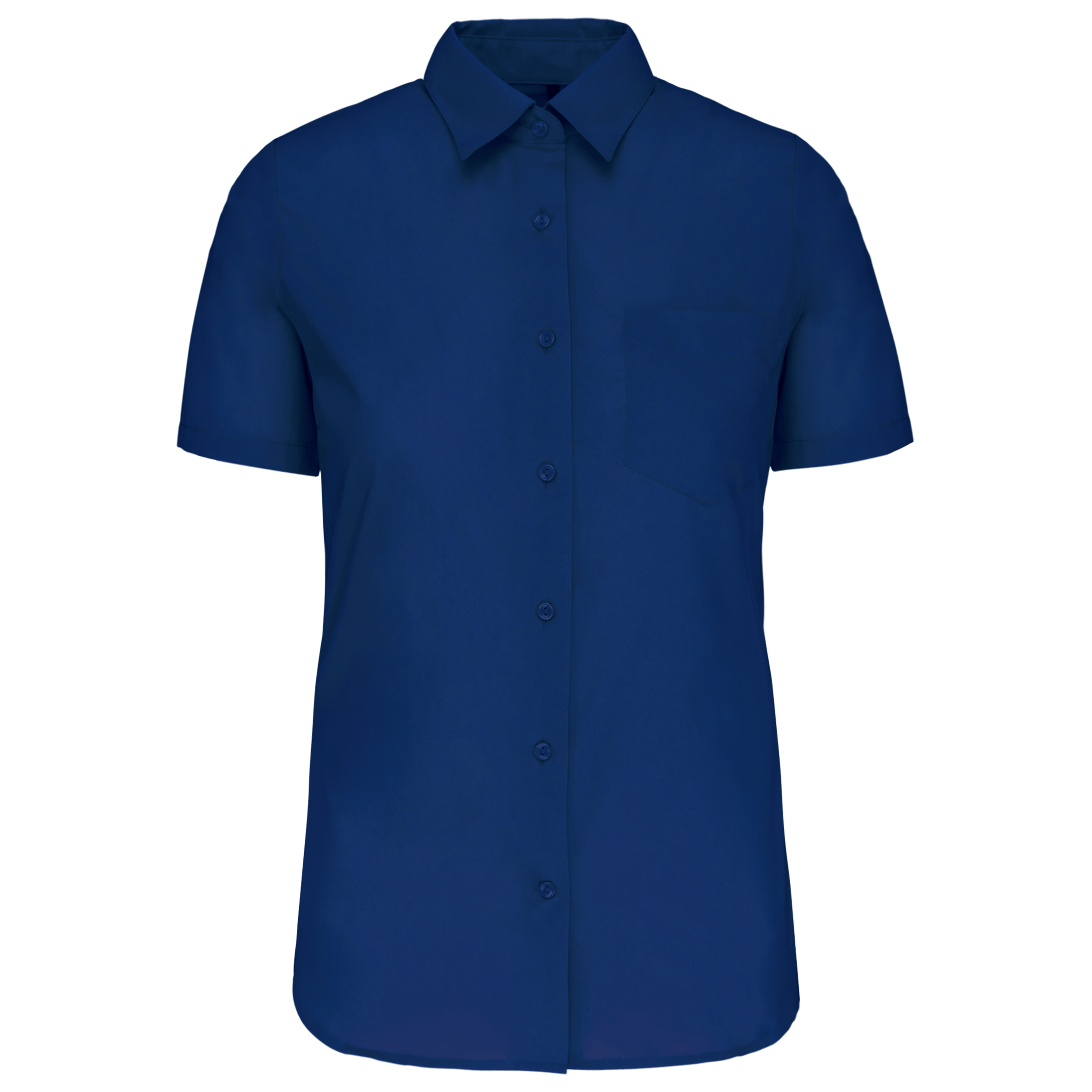 Popeline-Kurzarmhemd Baumwollpolyester pflegeleicht für Damen