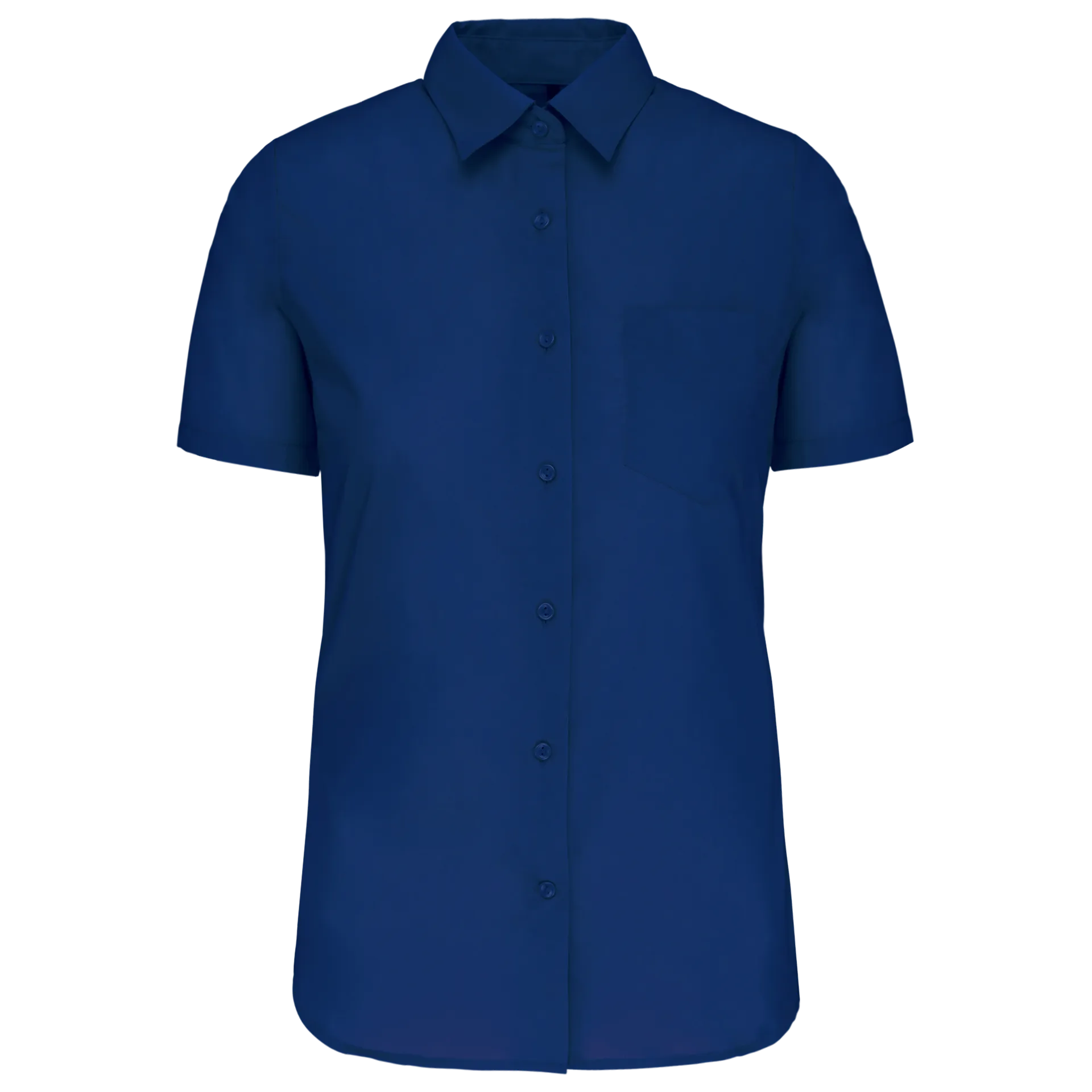 Popeline-Kurzarmhemd Baumwollpolyester pflegeleicht für Damen