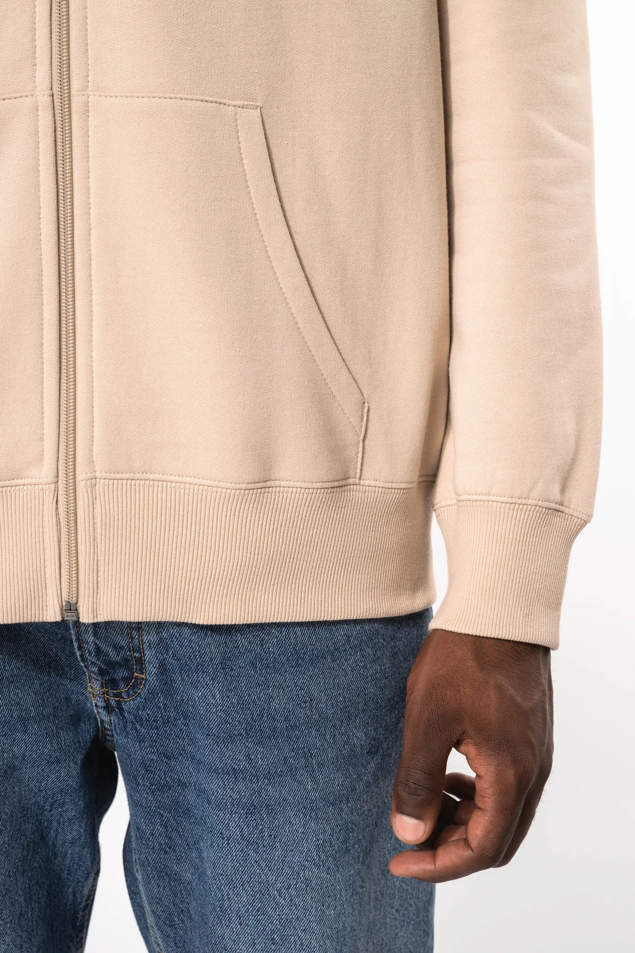 Recyceltes Unisex-Sweatshirt mit Reißverschluss und Kapuze