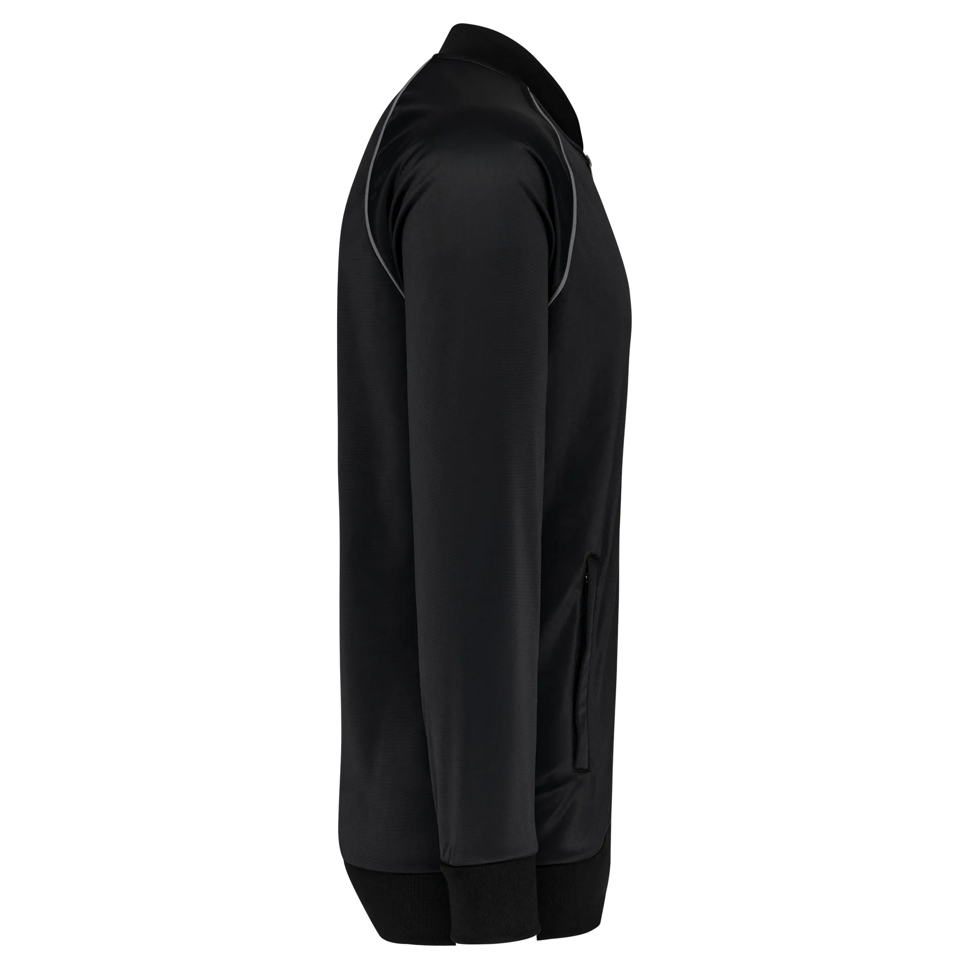 Unisex-Trainingsjacke mit Reißverschluss und Paspel