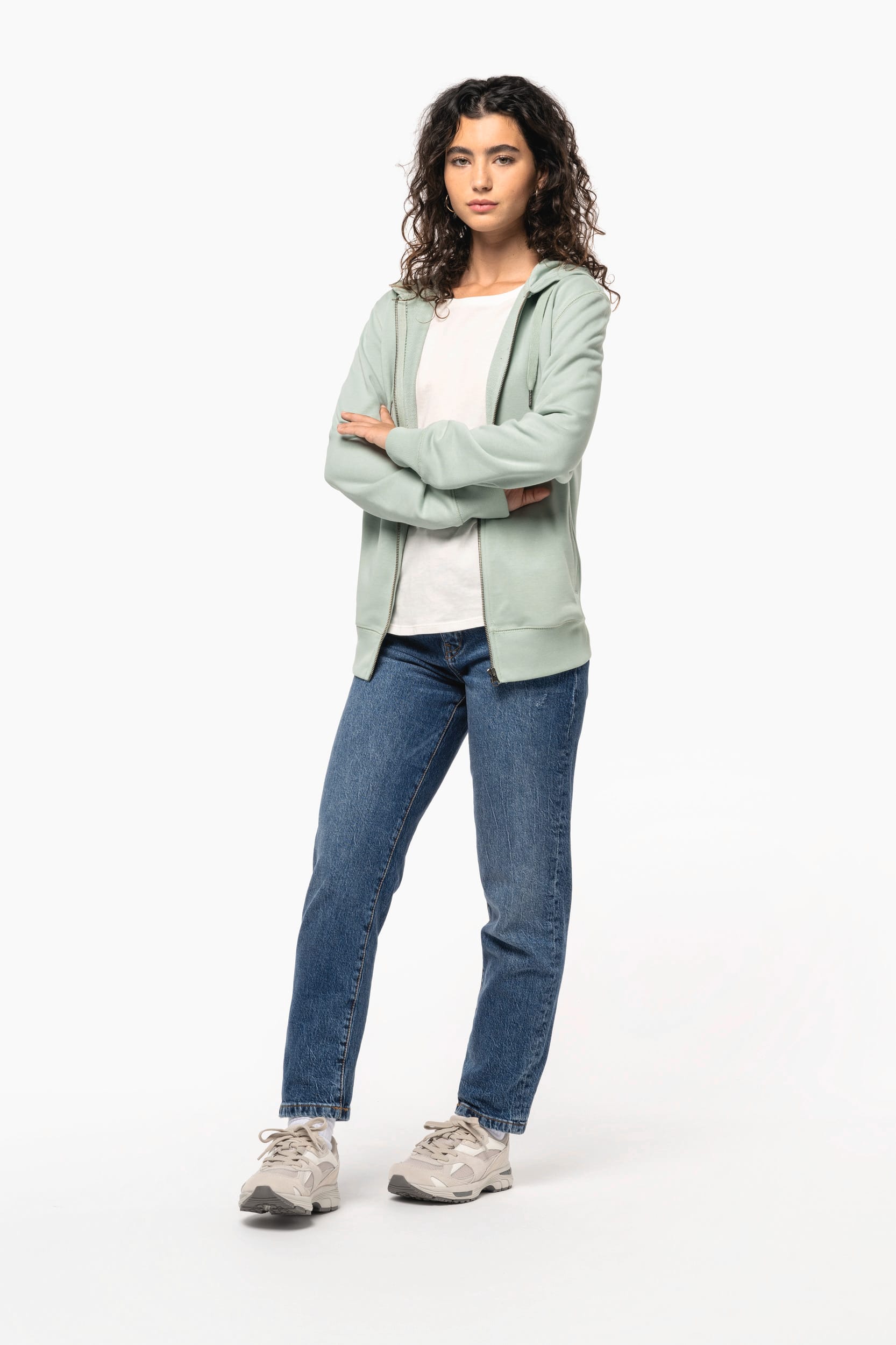 Umweltfreundliches Unisex-Kapuzensweatshirt mit Reißverschluss