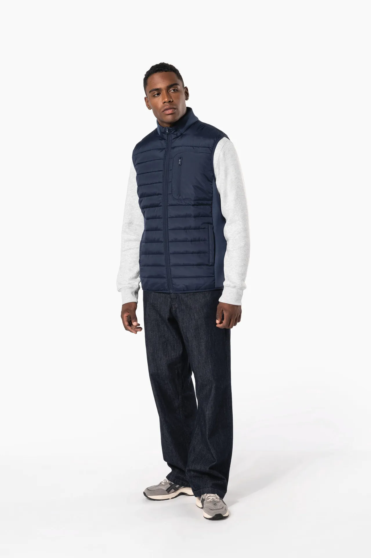 Bodywarmer aus zwei Materialien für Herren