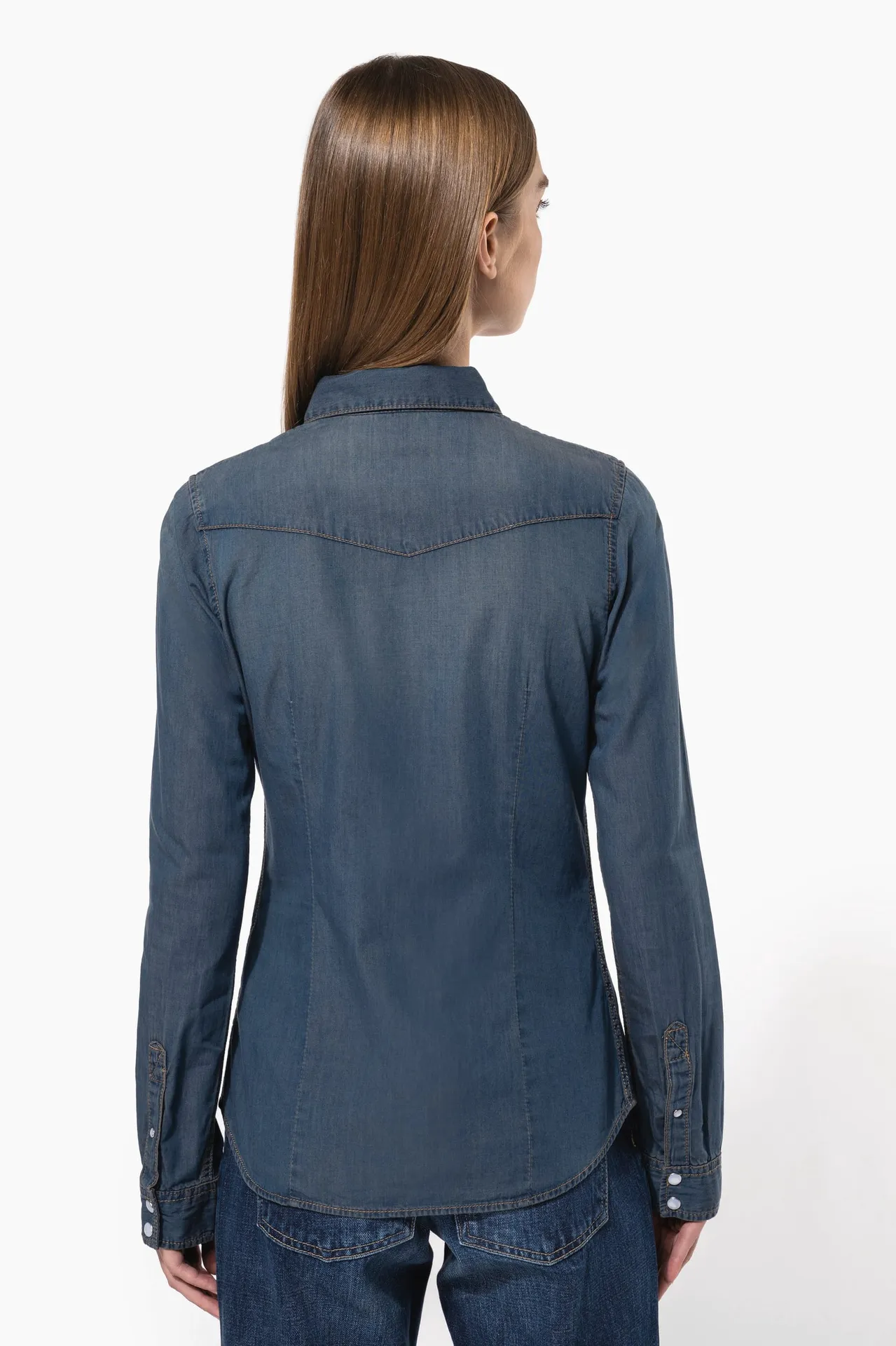 Damen denim-hemd langarm