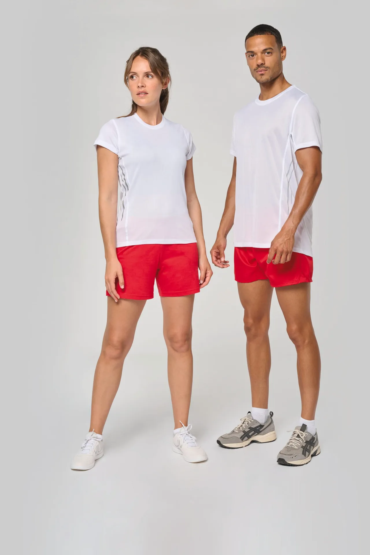 Damen Kurzarm Sport-T-Shirt. Bi-Material