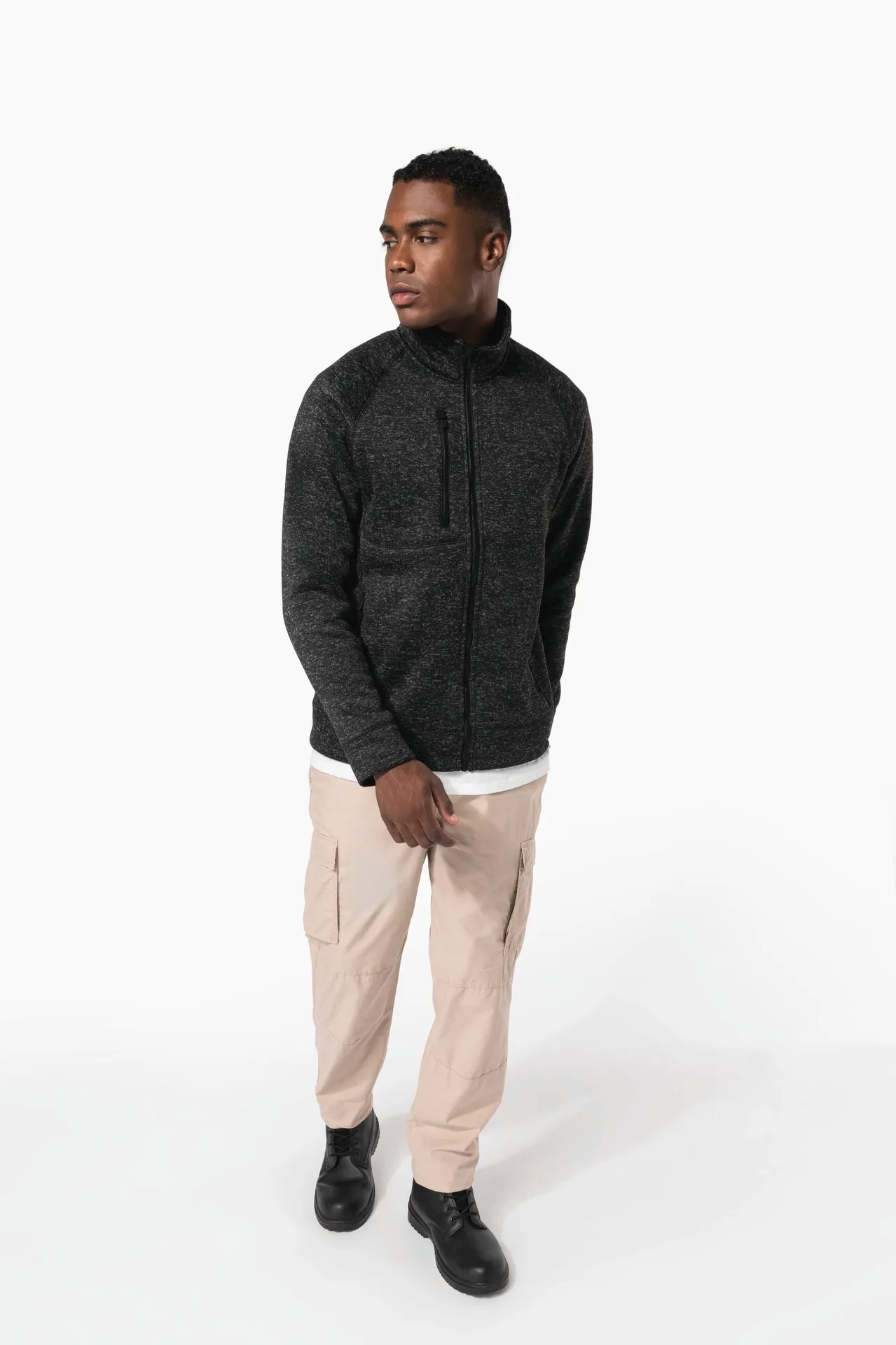 Herren-Weste mit Reißverschluss, aus Chiné