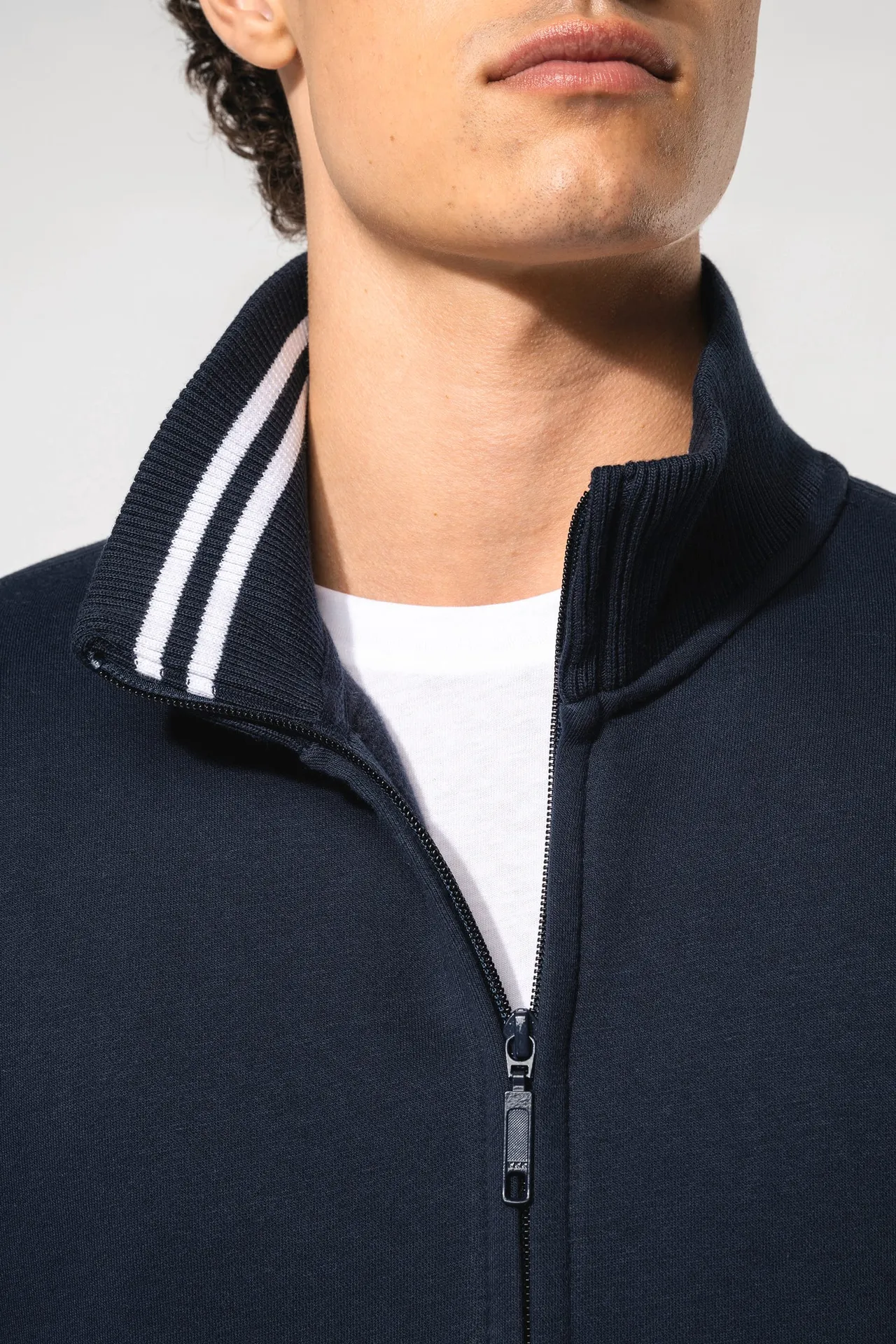 Herren Fleece-Sweater mit Reißverschluss