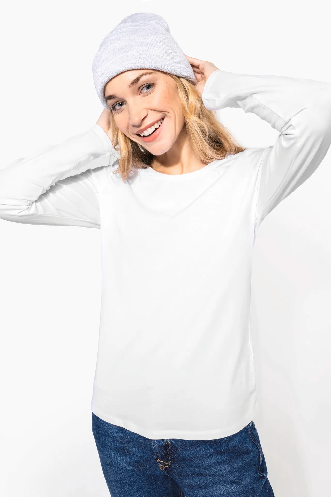 Damen Langarm-T-Shirt mit Rundhalsausschnitt