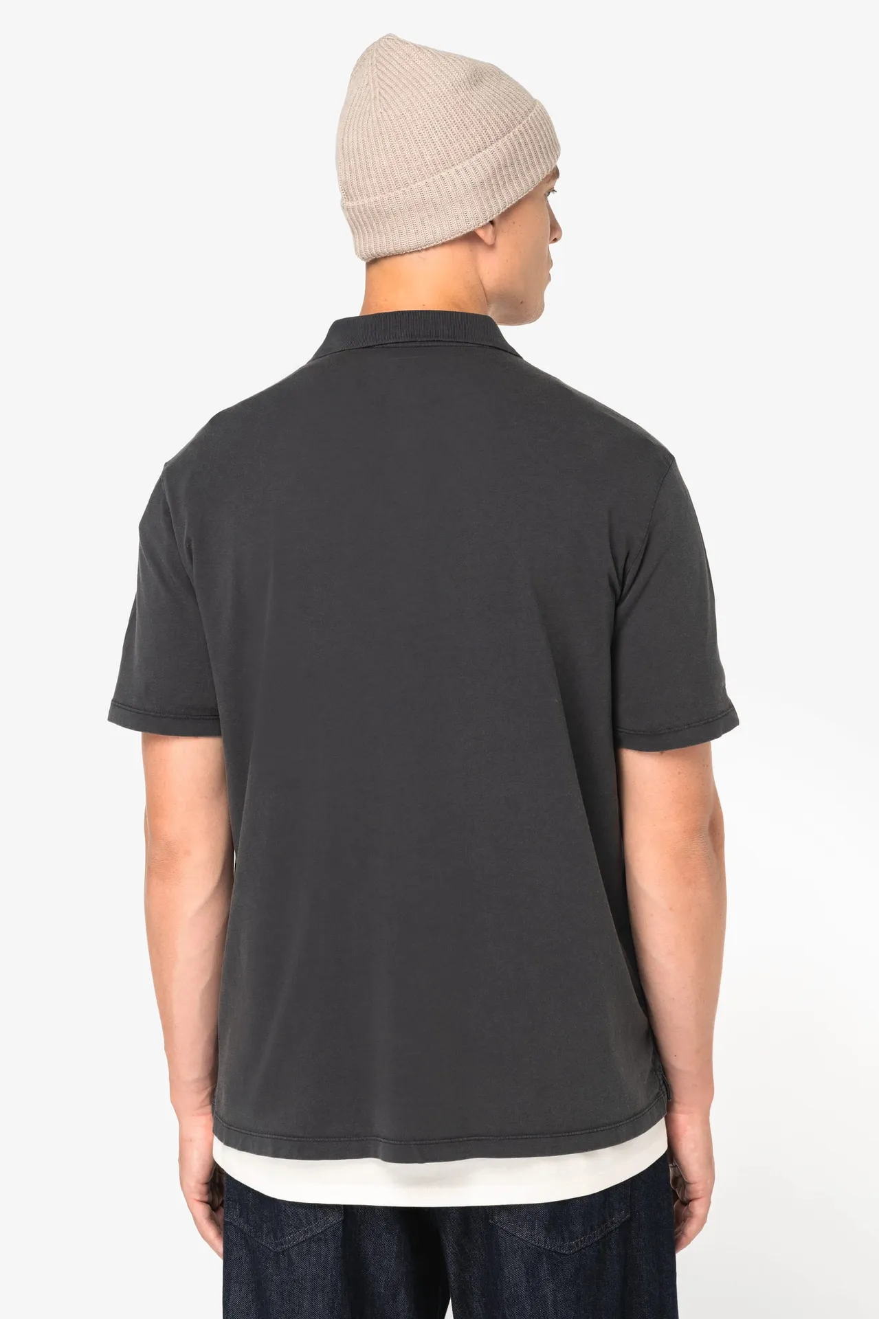 Umweltfreundliches ausgewaschenes Herren-Polohemd aus Jersey