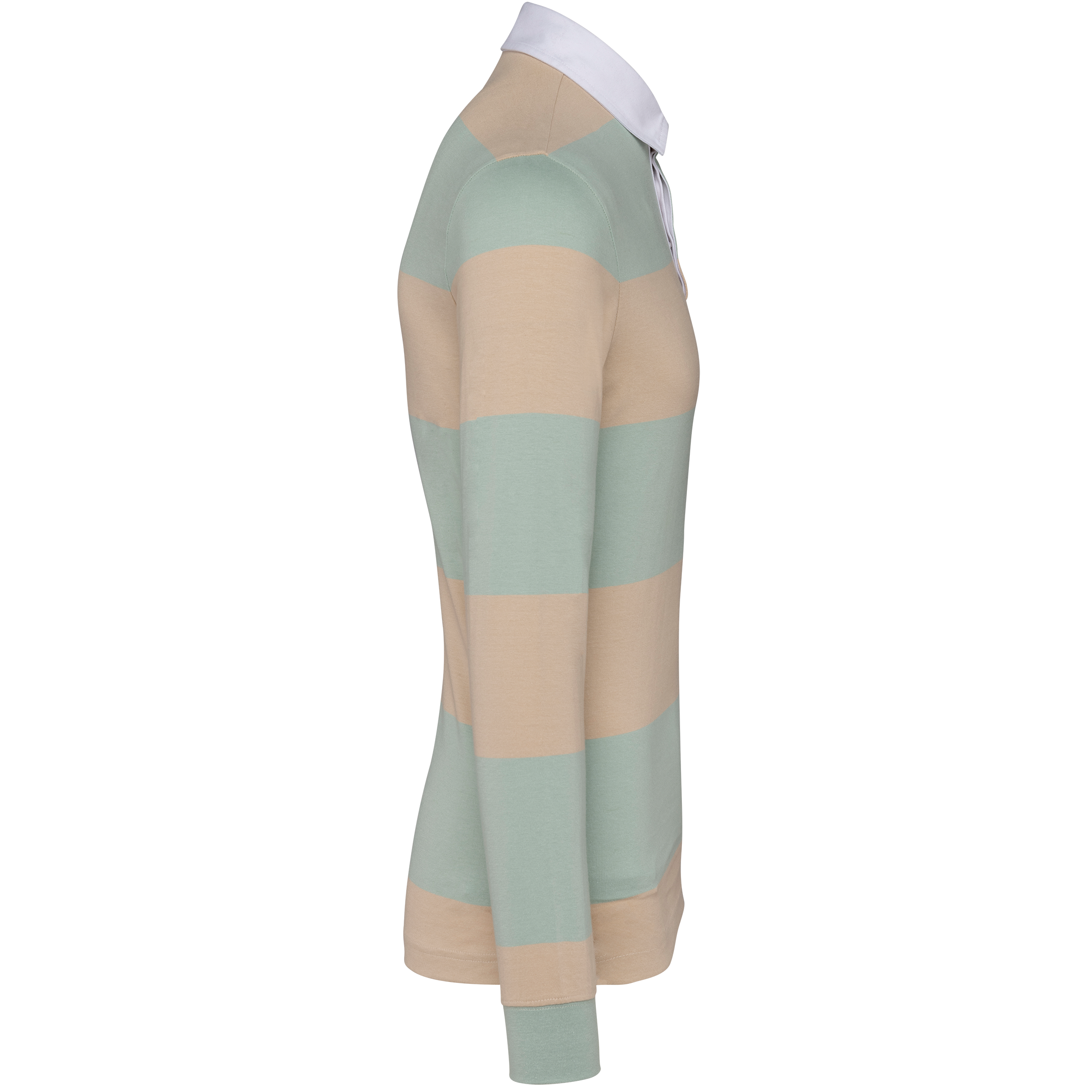 Gestreiftes Polohemd mit langen Ärmeln, Unisex