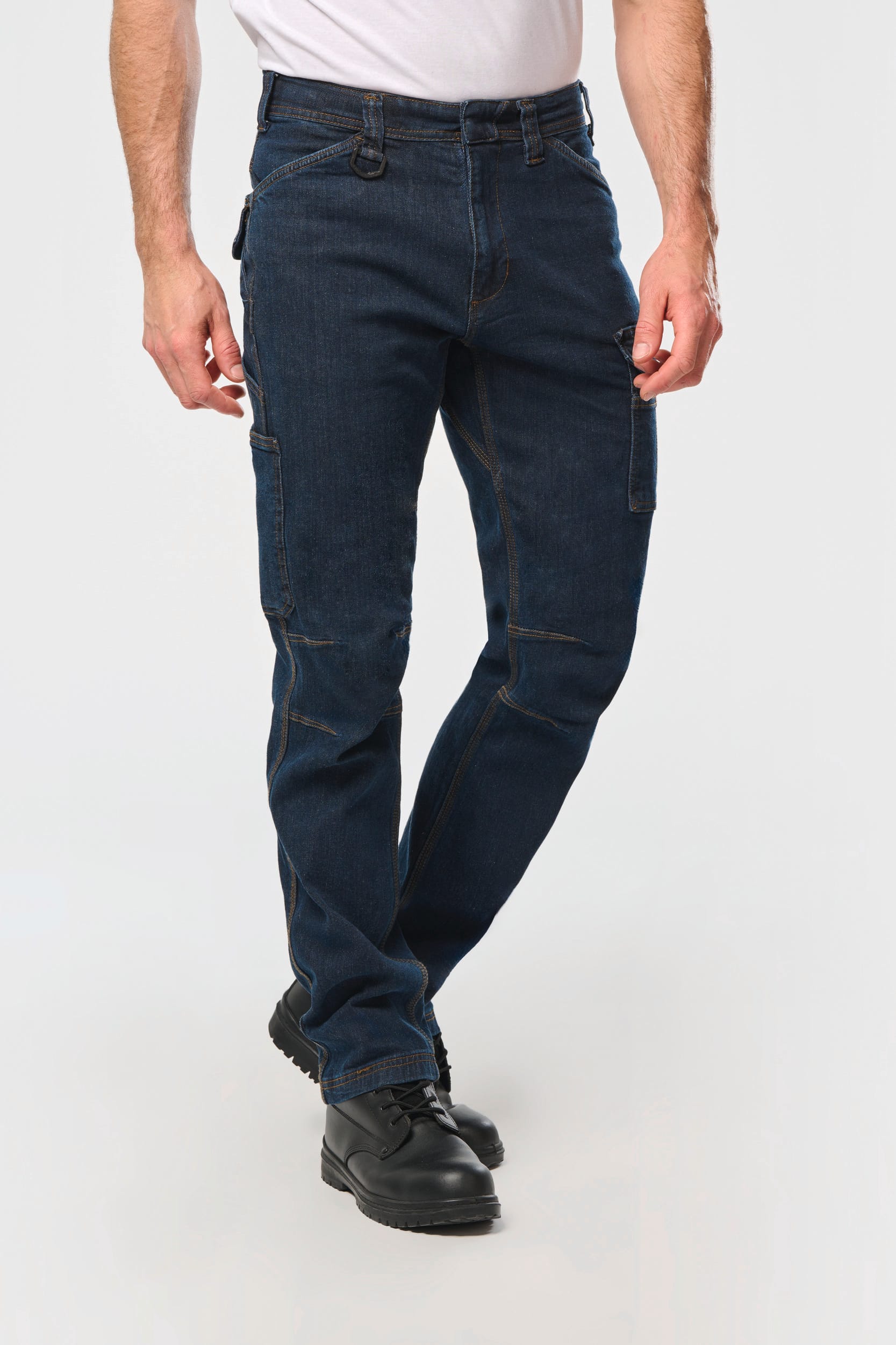 Denim-Herrenhose mit mehreren Taschen