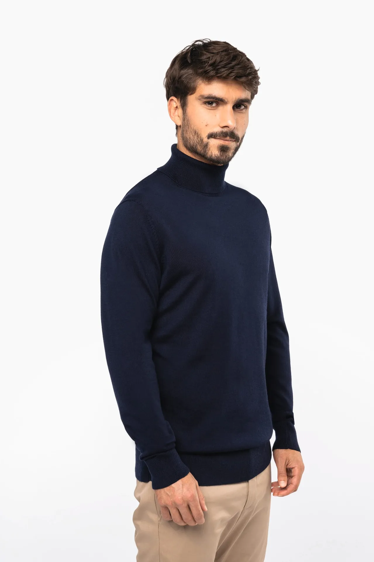 Merino-Herrenpullover mit Rollkragen