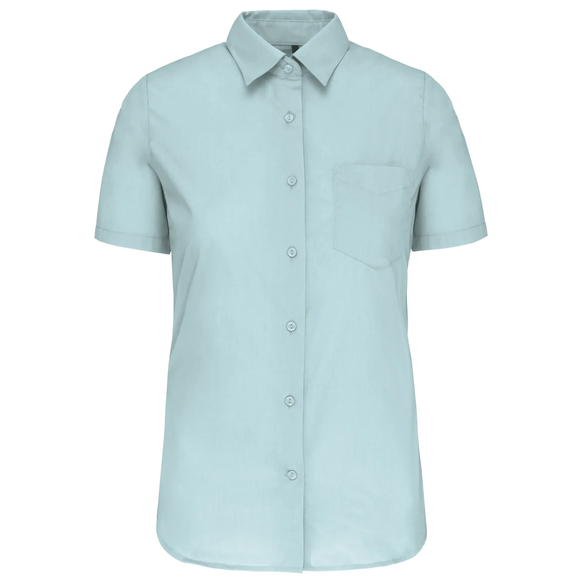 Popeline-Kurzarmhemd Baumwollpolyester pflegeleicht für Damen