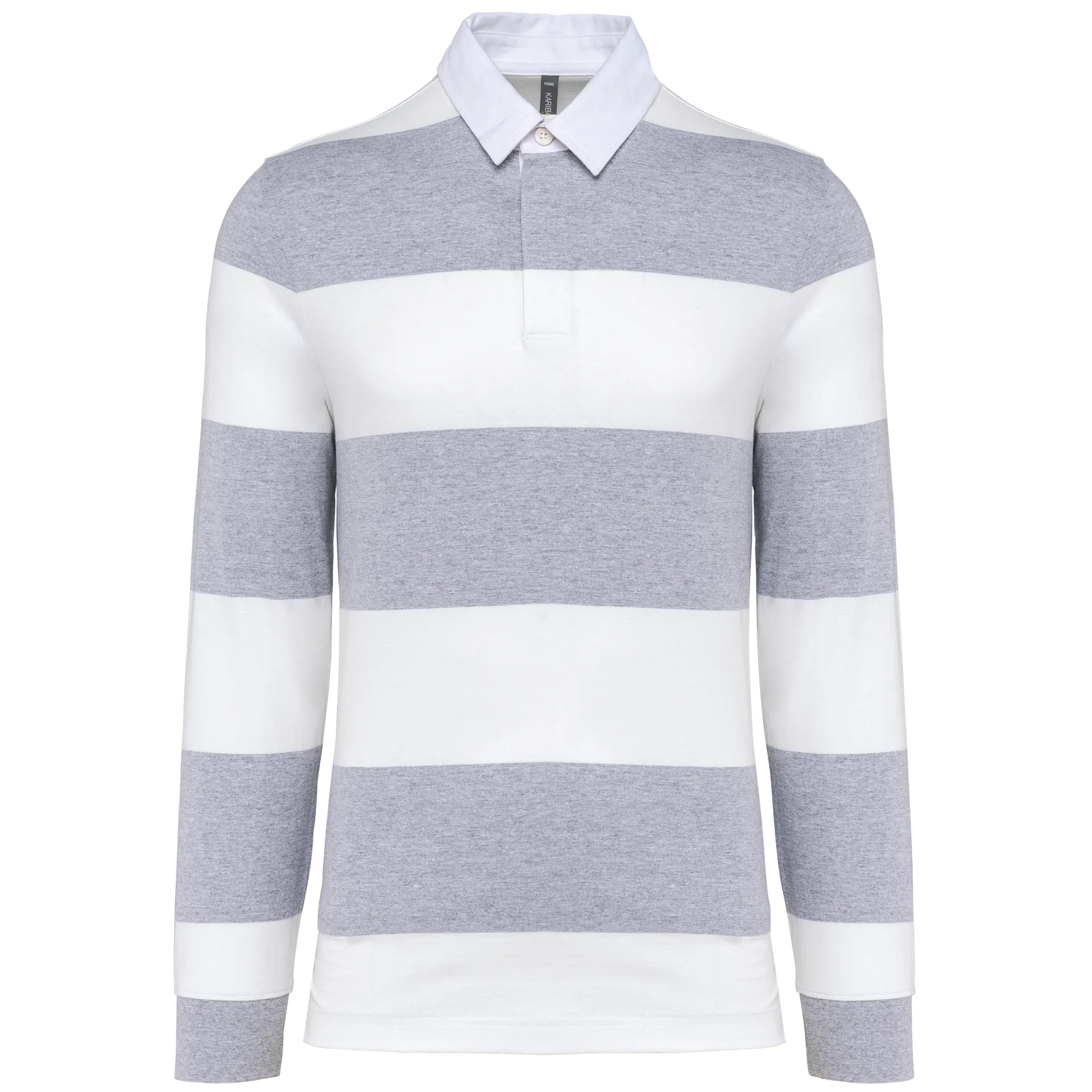 Gestreiftes Polohemd mit langen Ärmeln, Unisex