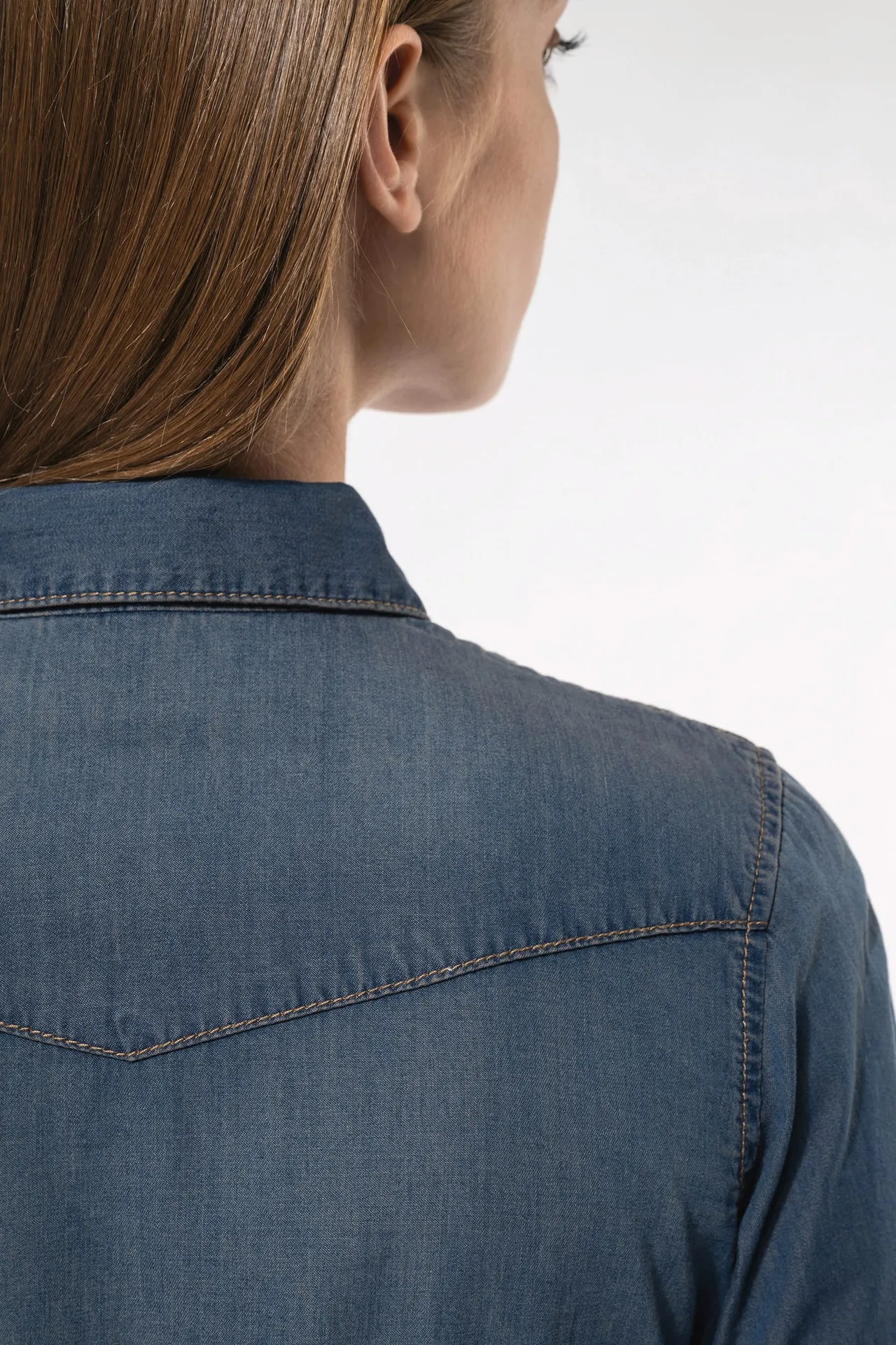 Damen denim-hemd langarm