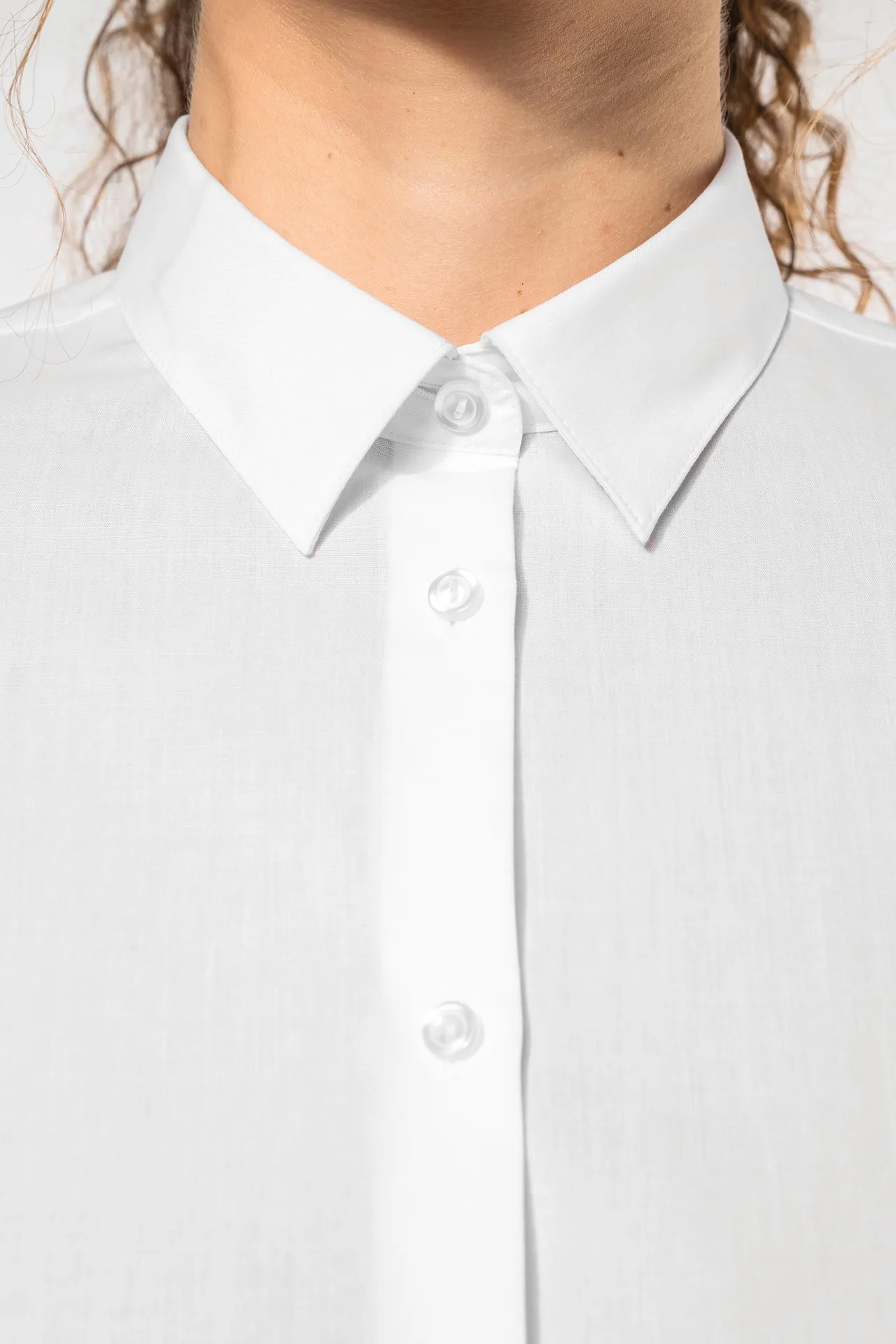 Popeline-Hemd Baumwollpolyester pflegeleicht für Damen