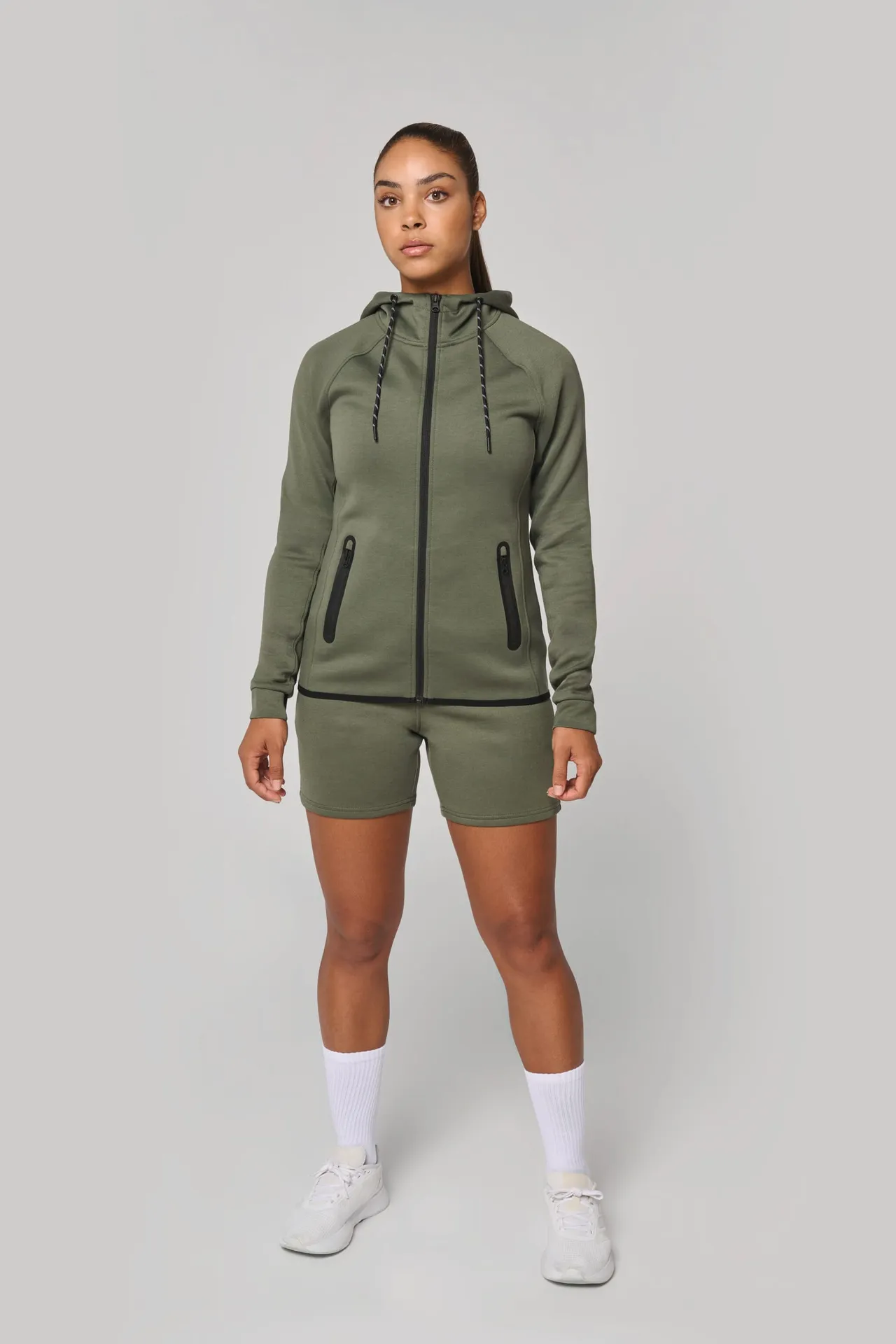 Damen-Funktions- performance Kapuzenjacke