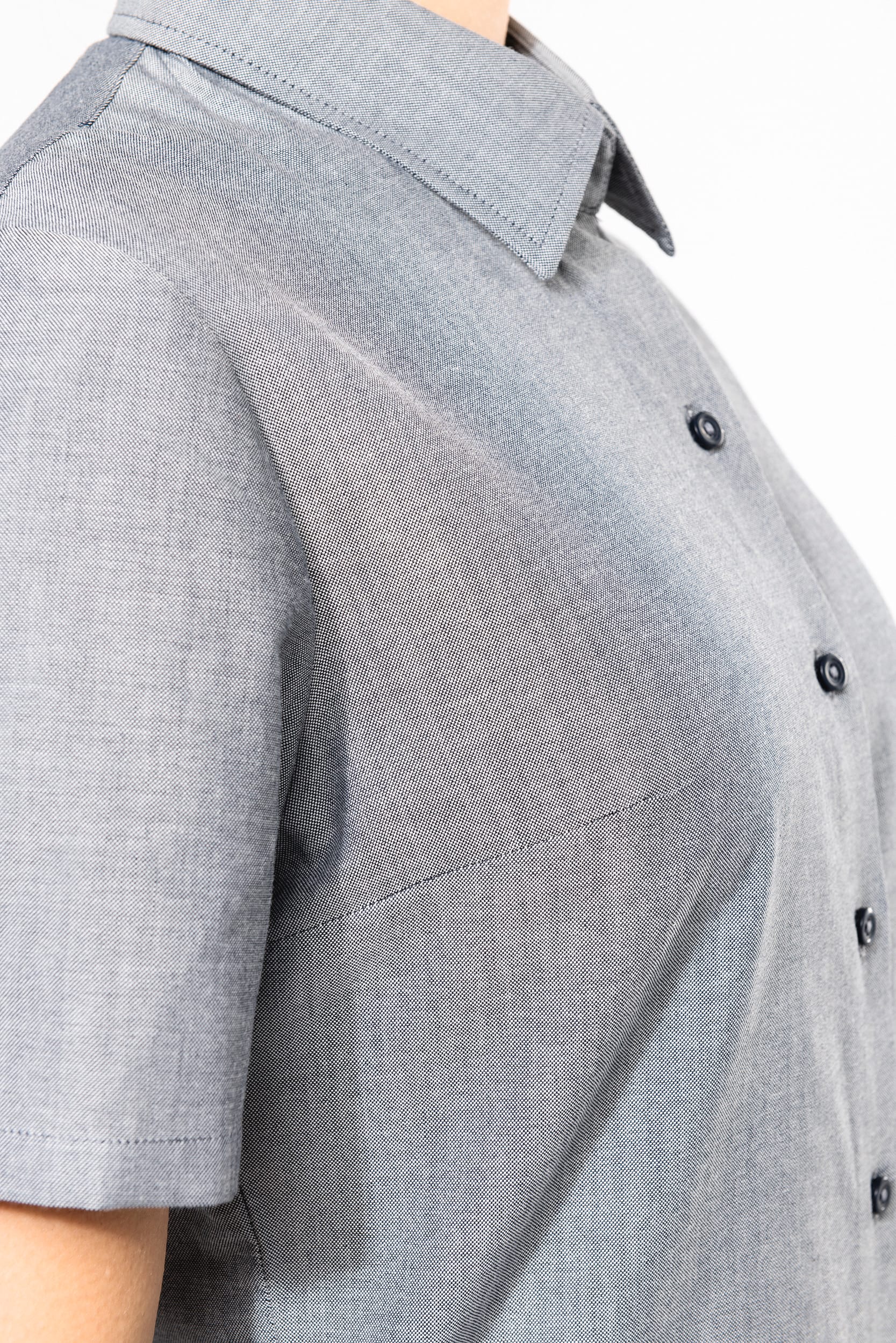 Damen Oxford Kurzarmbluse