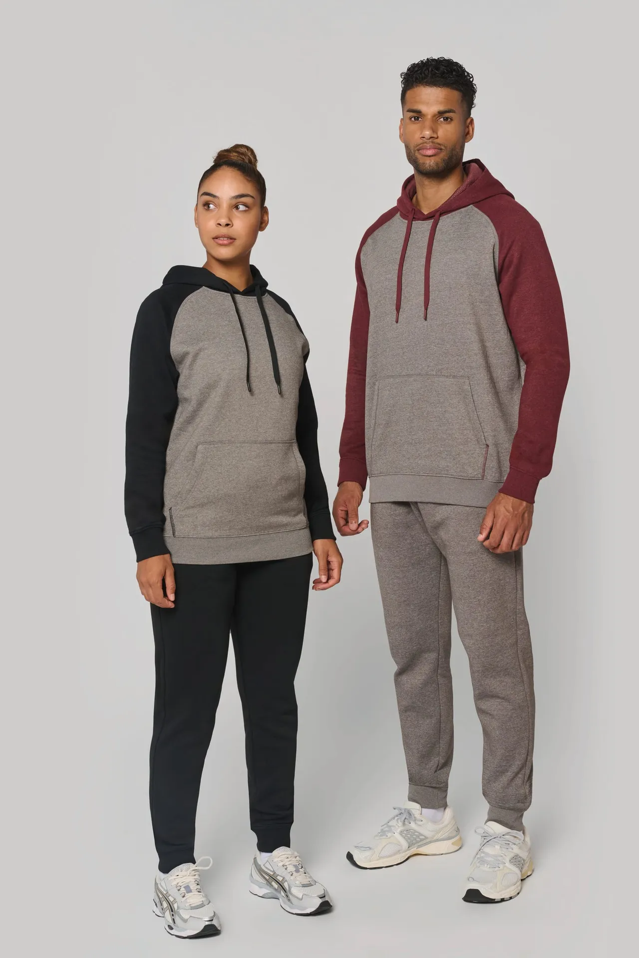 Zweifarbiges Kapuzensweatshirt für Erwachsene