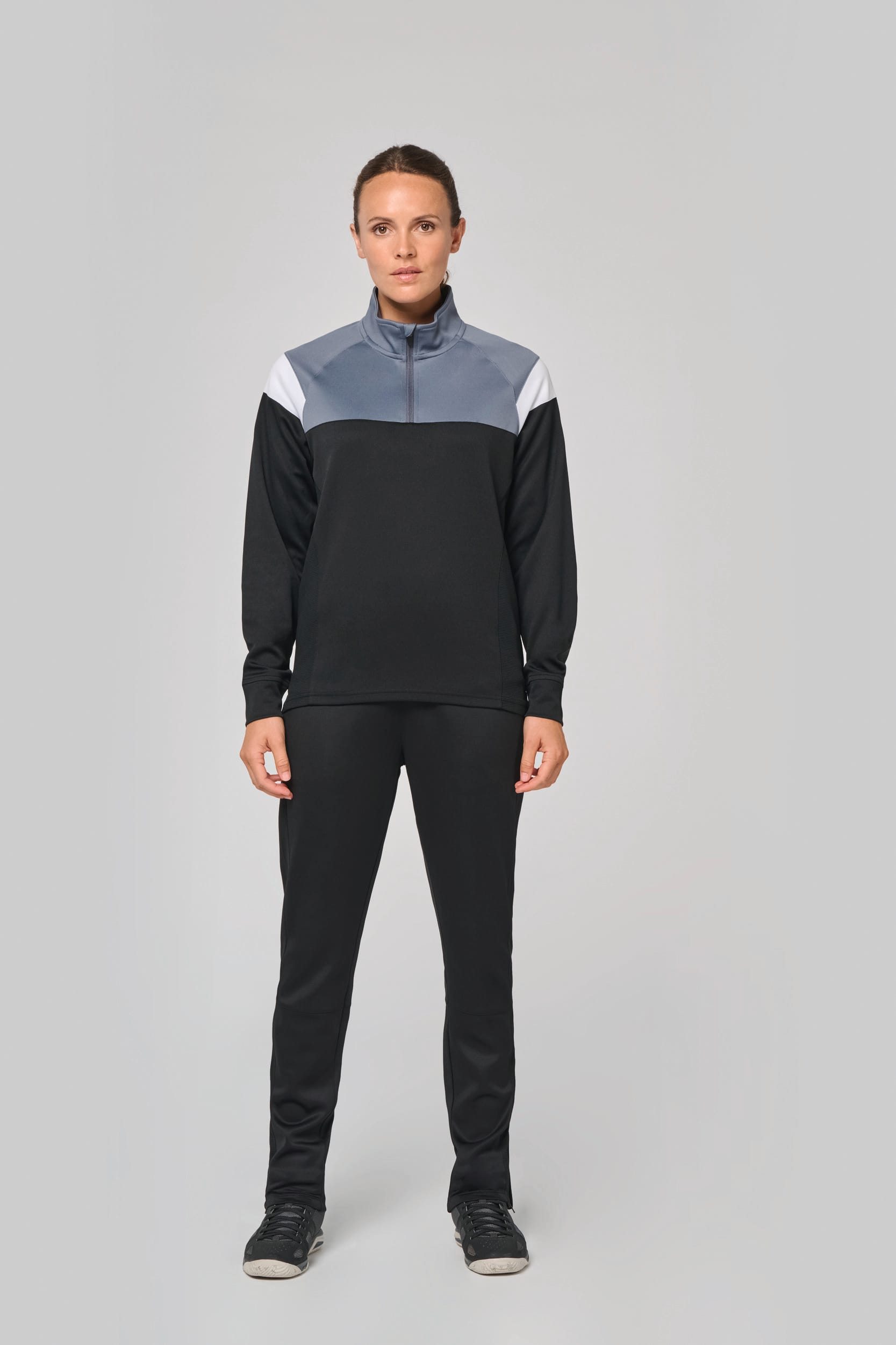 Unisex Trainings-Sweatshirt mit 1/4 Reißverschluss