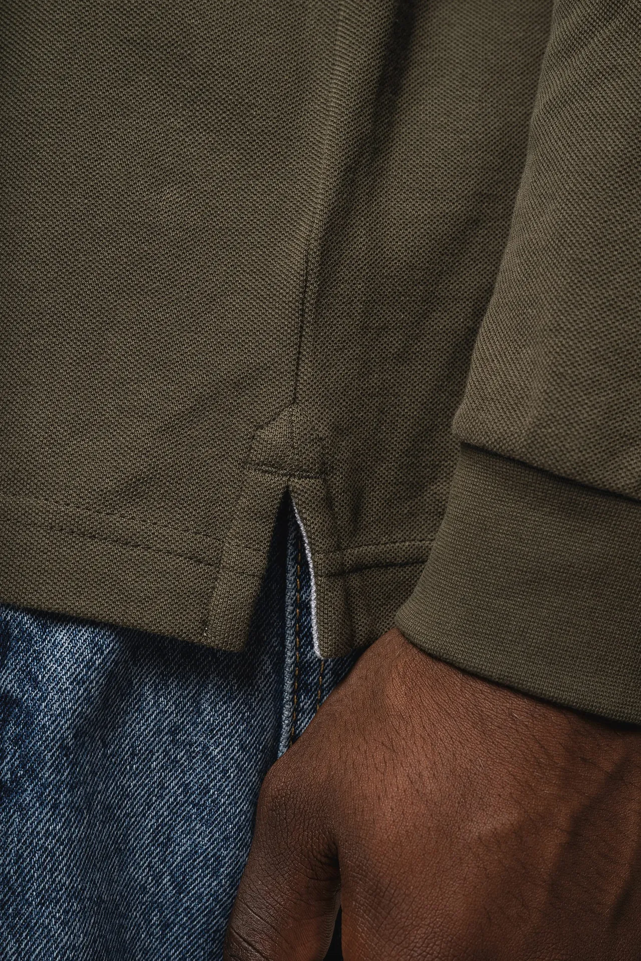 Herren Langarm Poloshirt