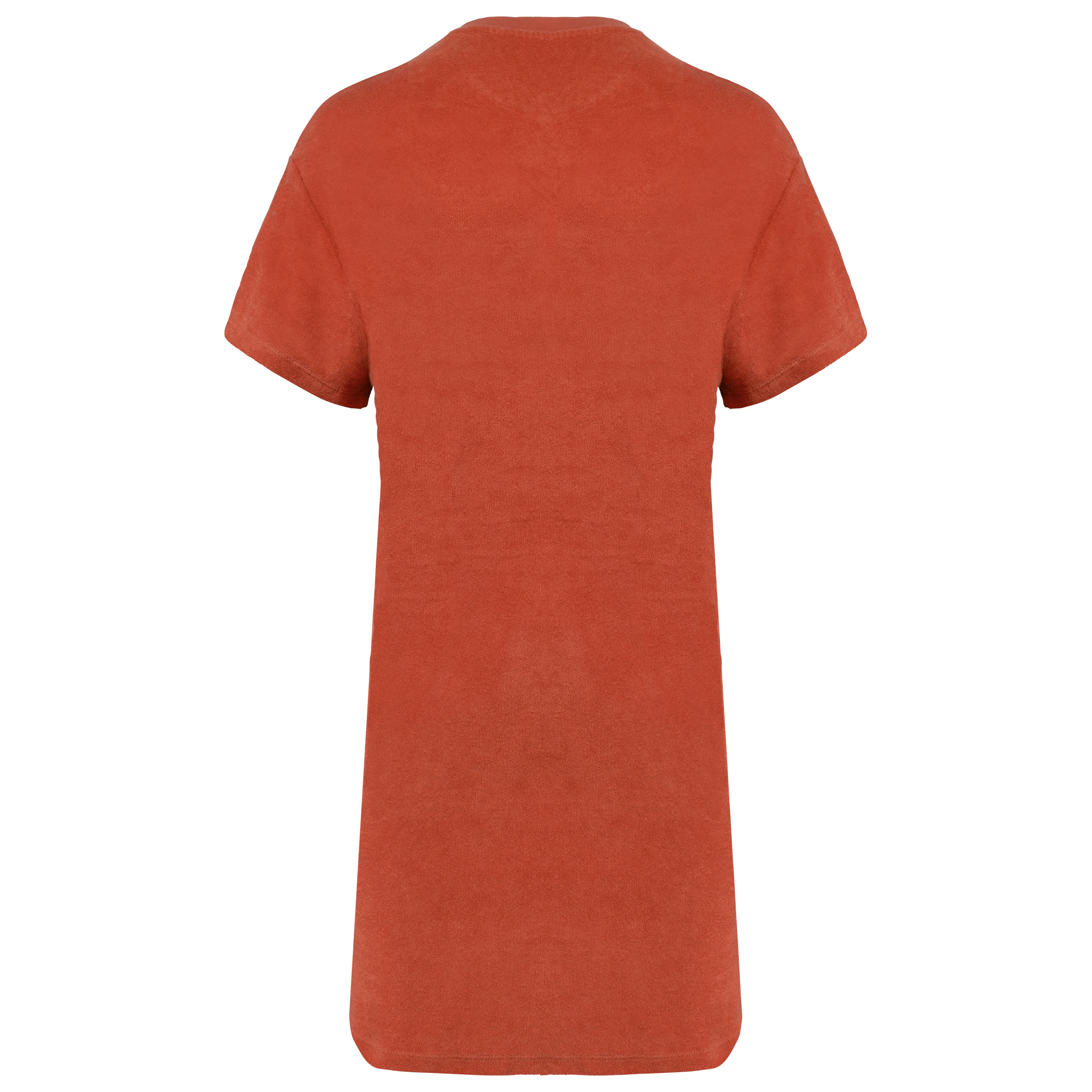 Umweltfreundliches Damen-T-Shirt-Kleid aus Frottee mit überschnittener Schulterpartie