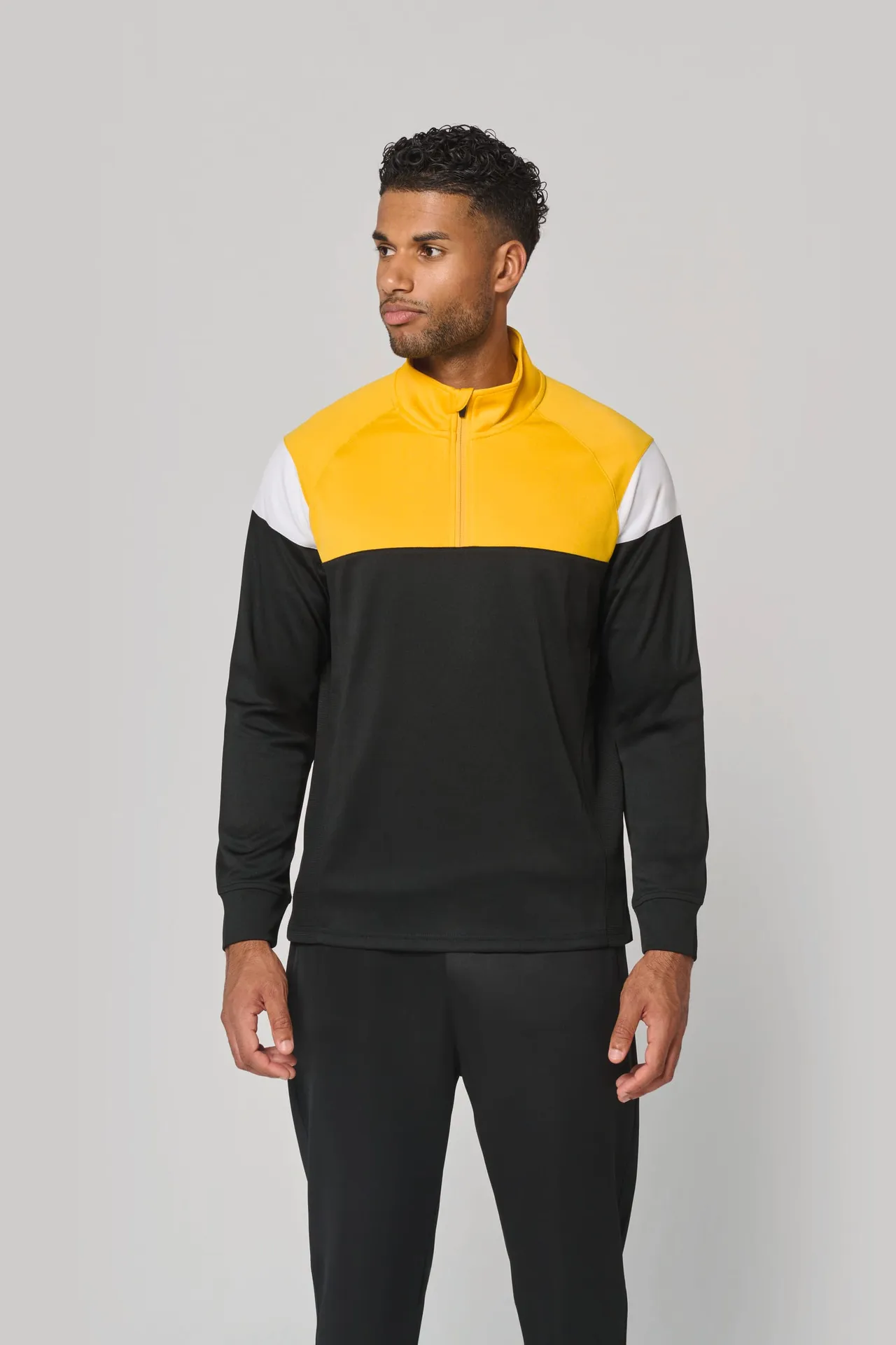 Unisex Trainings-Sweatshirt mit 1/4 Reißverschluss