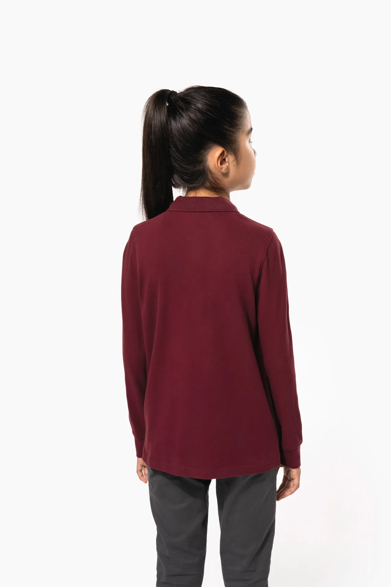 Polohemd mit langen Ärmeln für Kinder.