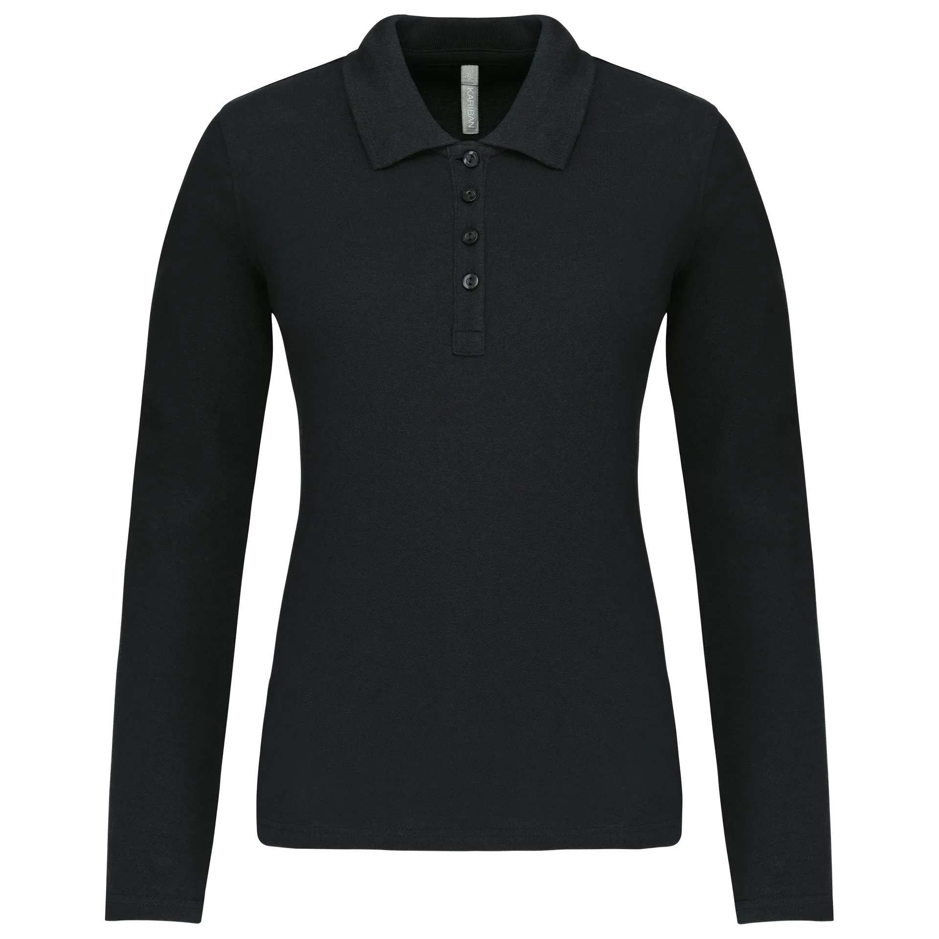 Damen Langarm-Polohemd. Baumwollpiqué