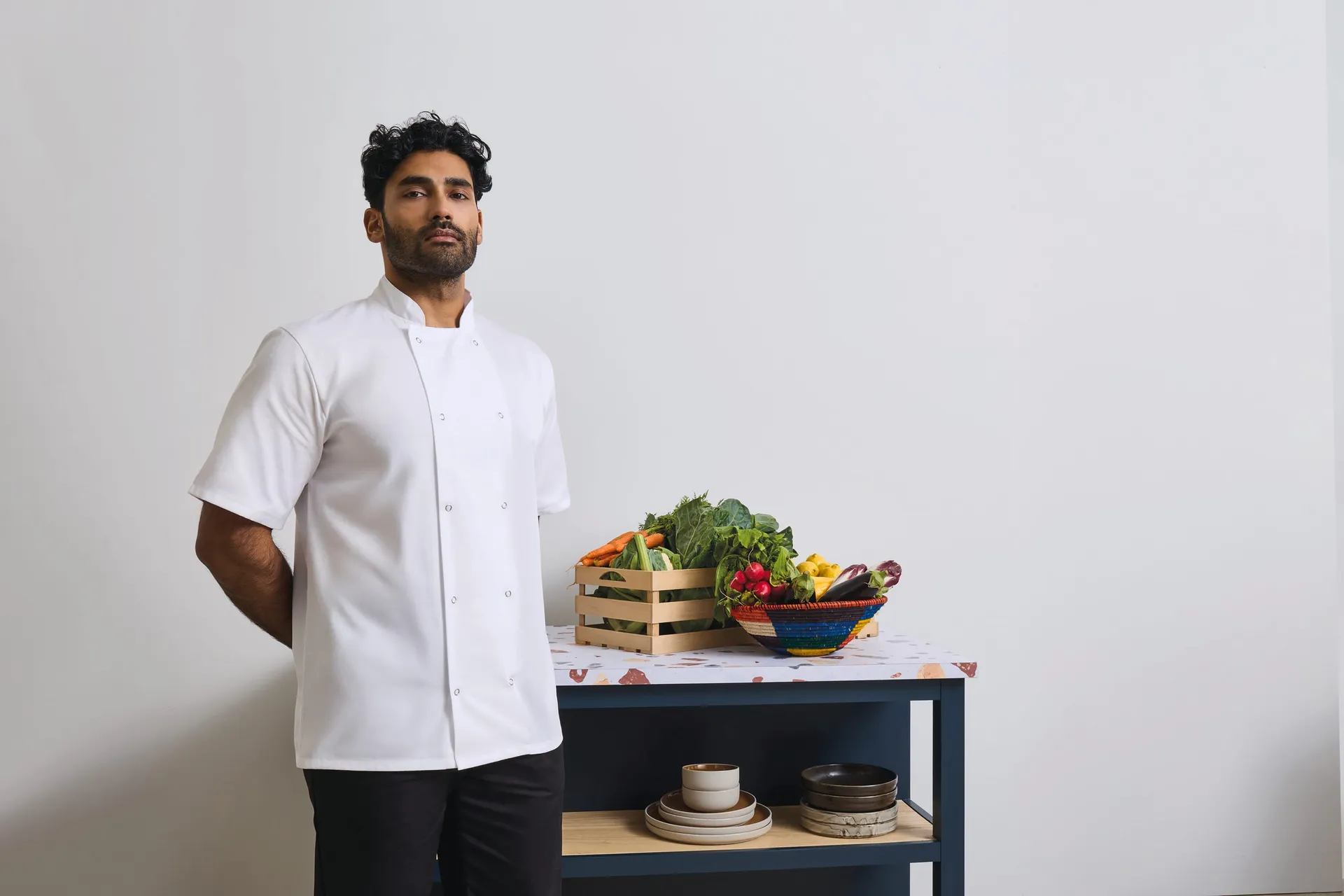 Studded Front Chef's Jacket