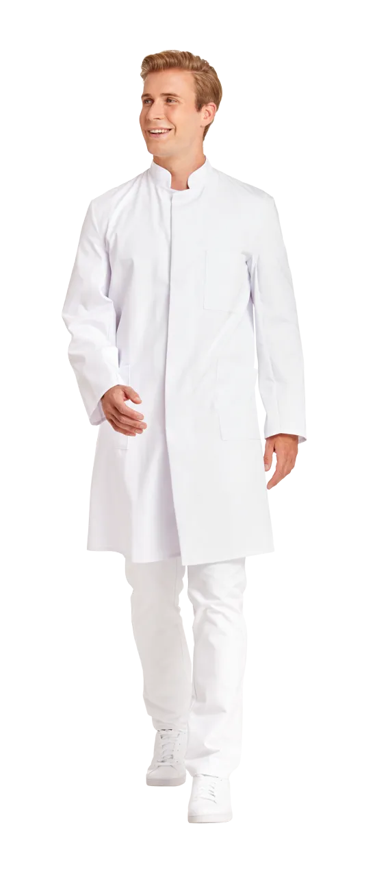 Leiber Mantel 12/9920– Medizinischer Arbeitskittel mit Stehkragen