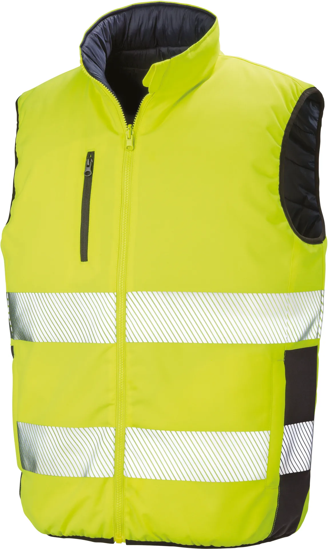 Reversible soft padded safety gilet