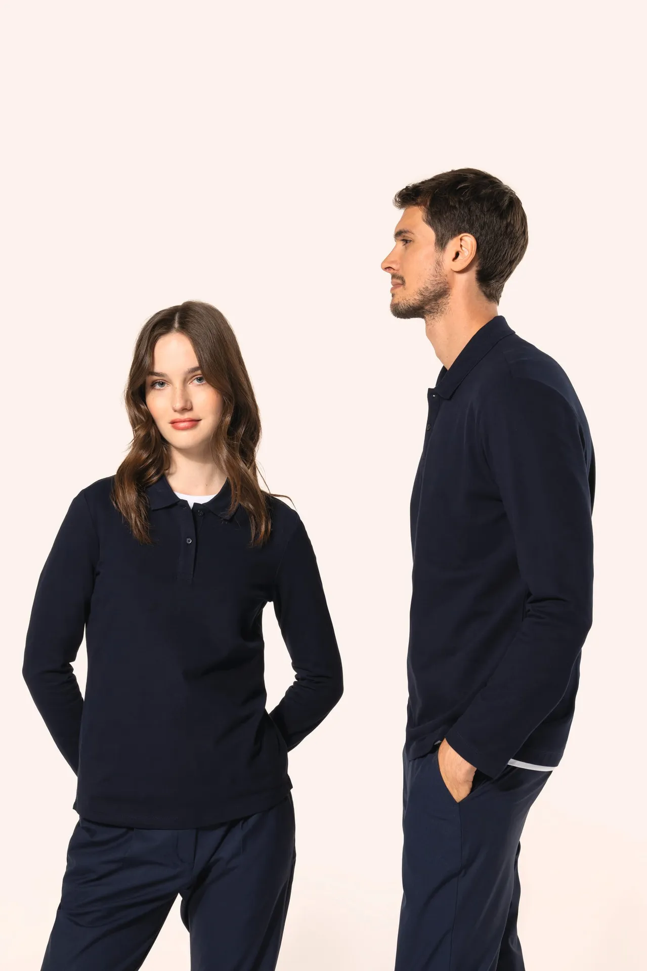 Supima® Herren-Polohemd mit langen Ärmeln