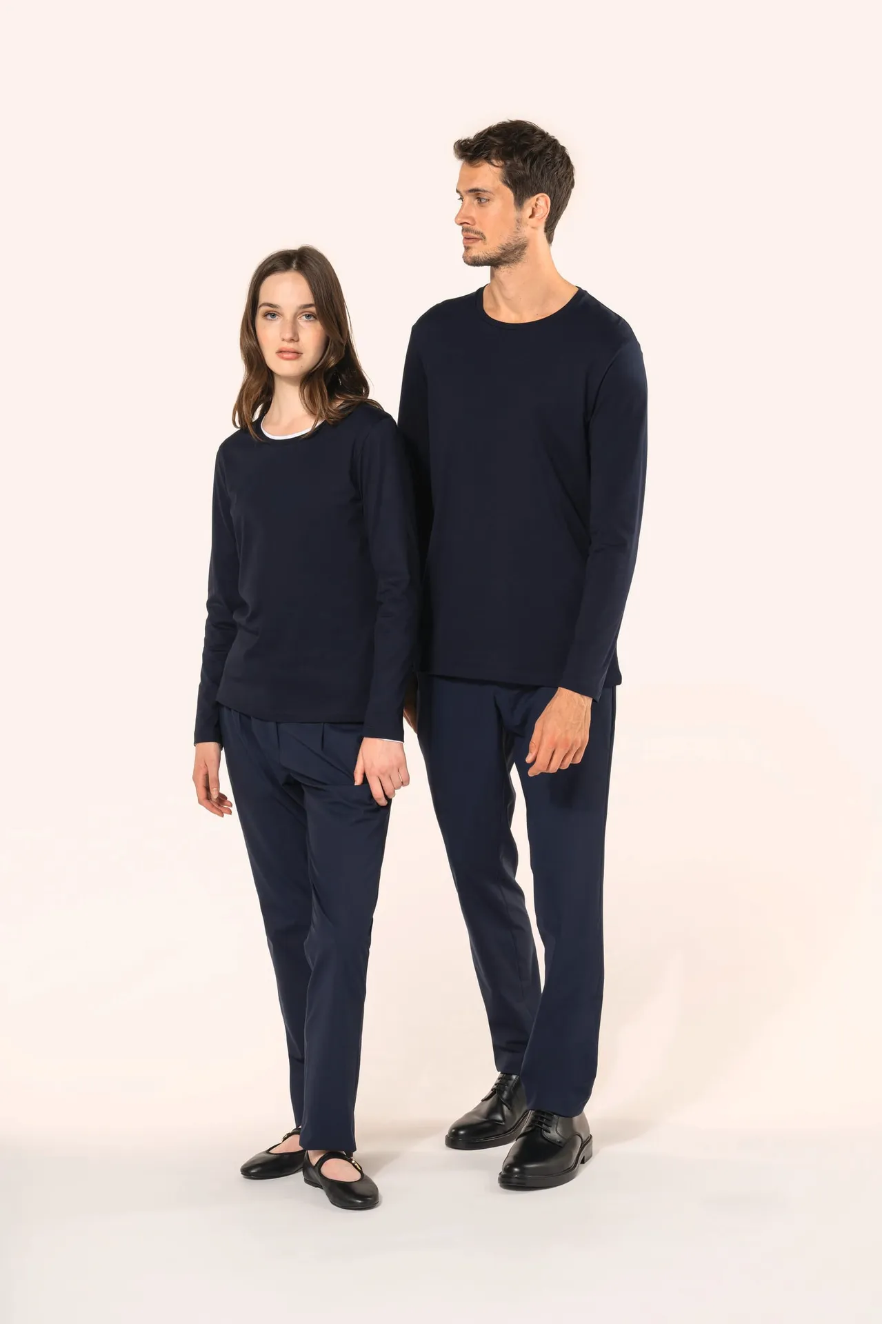 Supima® Damen-T-Shirt mit Rundhalsausschnitt und langen Ärmeln