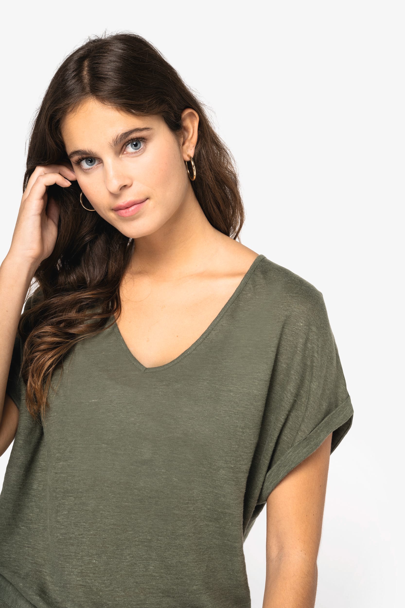 Overall aus Leinenstrickstoff mit kurzen Ärmeln für Damen