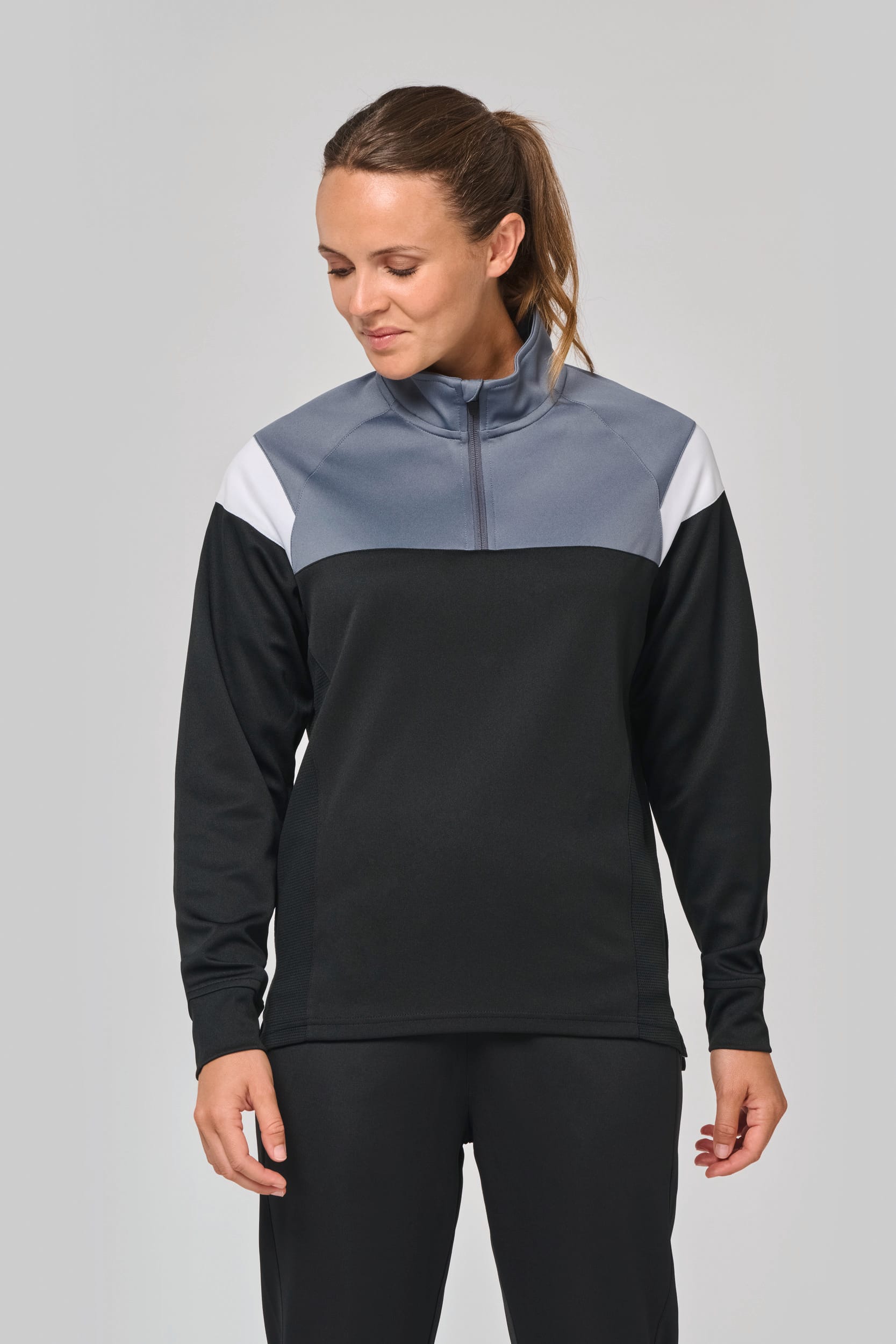 Unisex Trainings-Sweatshirt mit 1/4 Reißverschluss