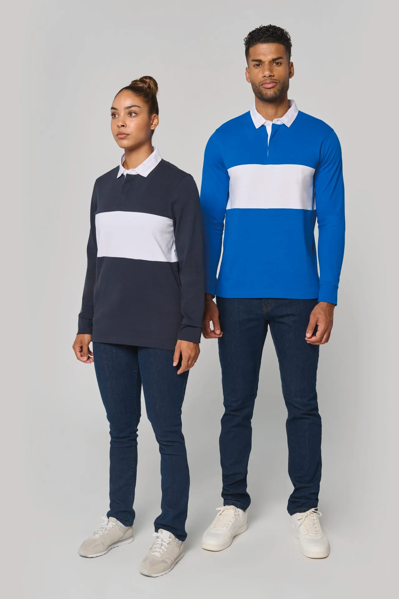 Rugby-Polohemd mit langen Ärmeln