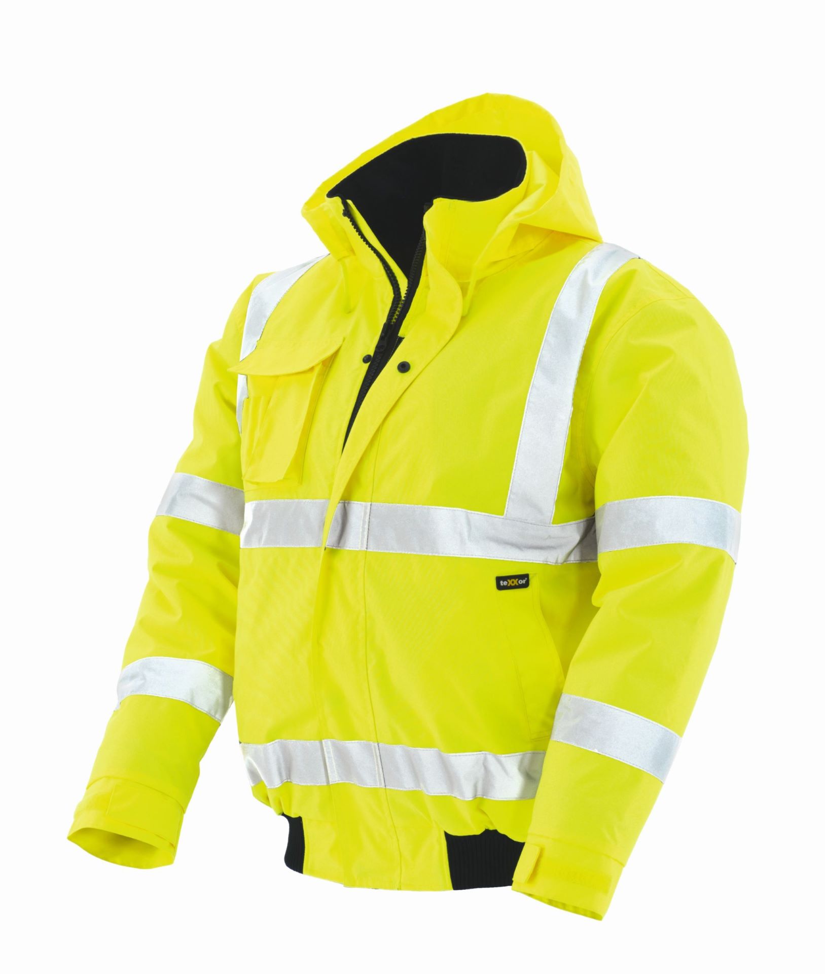 Warnschutz-Pilotenjacke WHISTLER – HiViz mit festem Steppfutter & Reflex-Hosenträgerstreifen