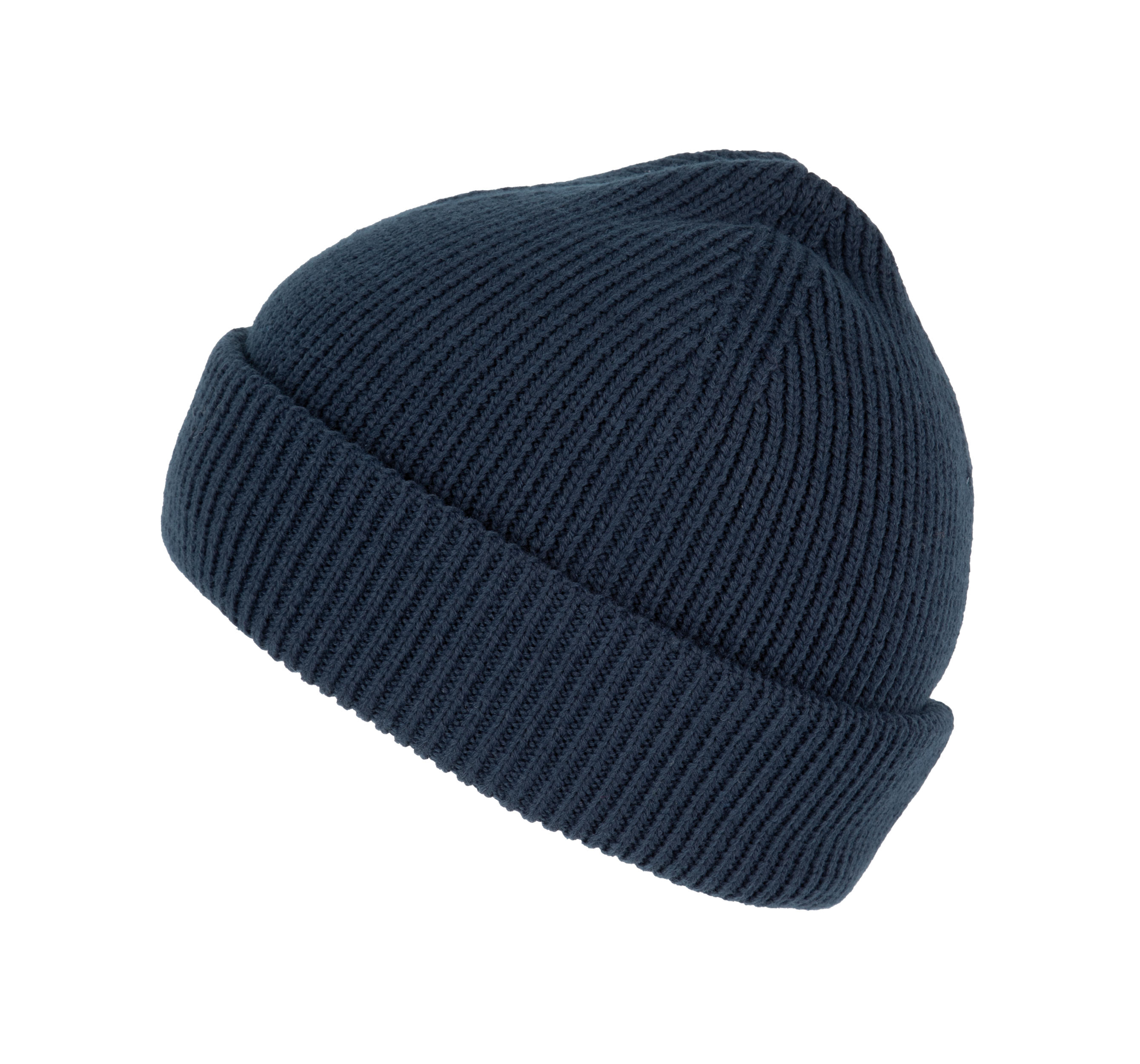 Gerippte Mütze mit doppeltem Umschlag