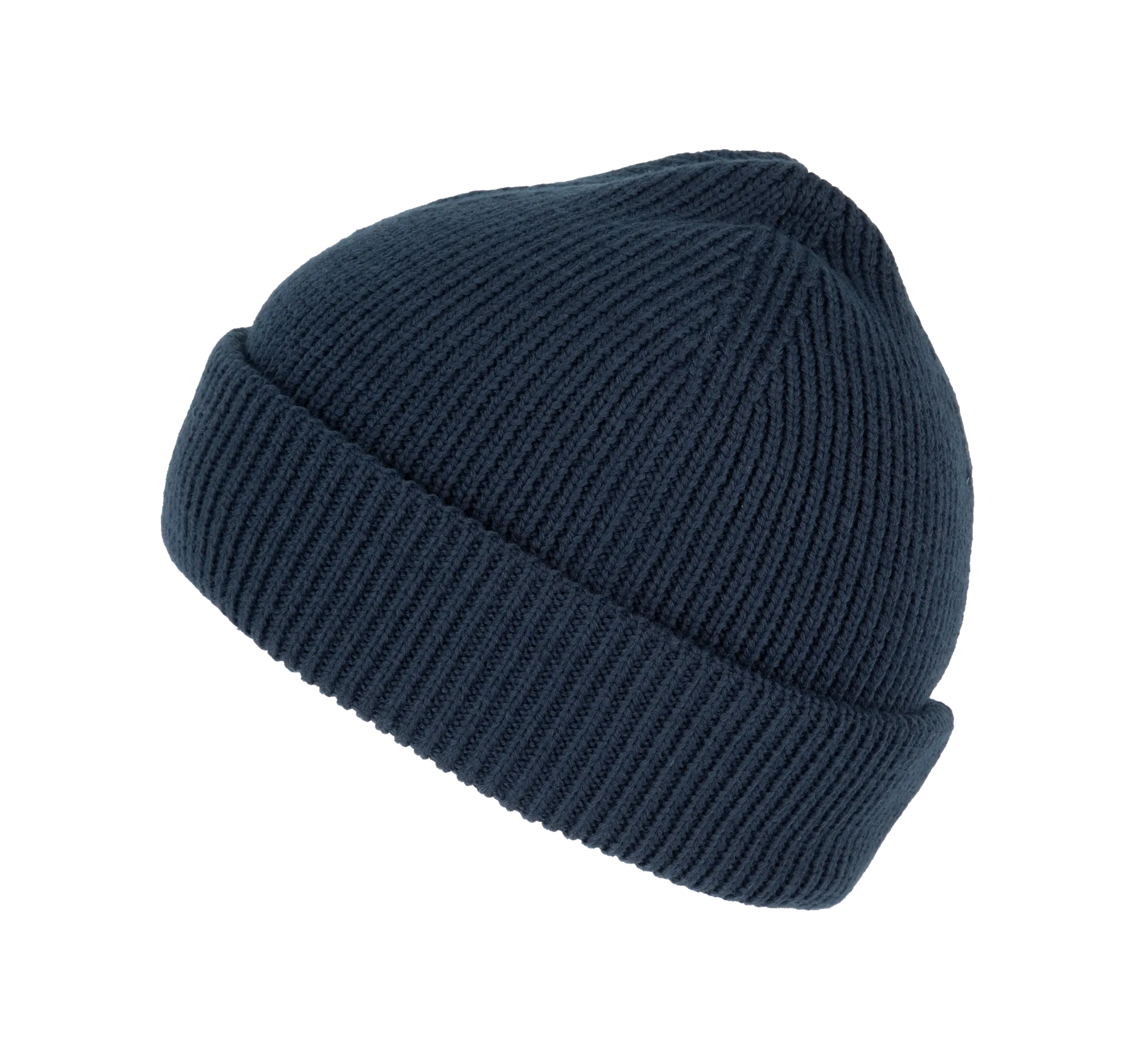 Gerippte Mütze mit doppeltem Umschlag